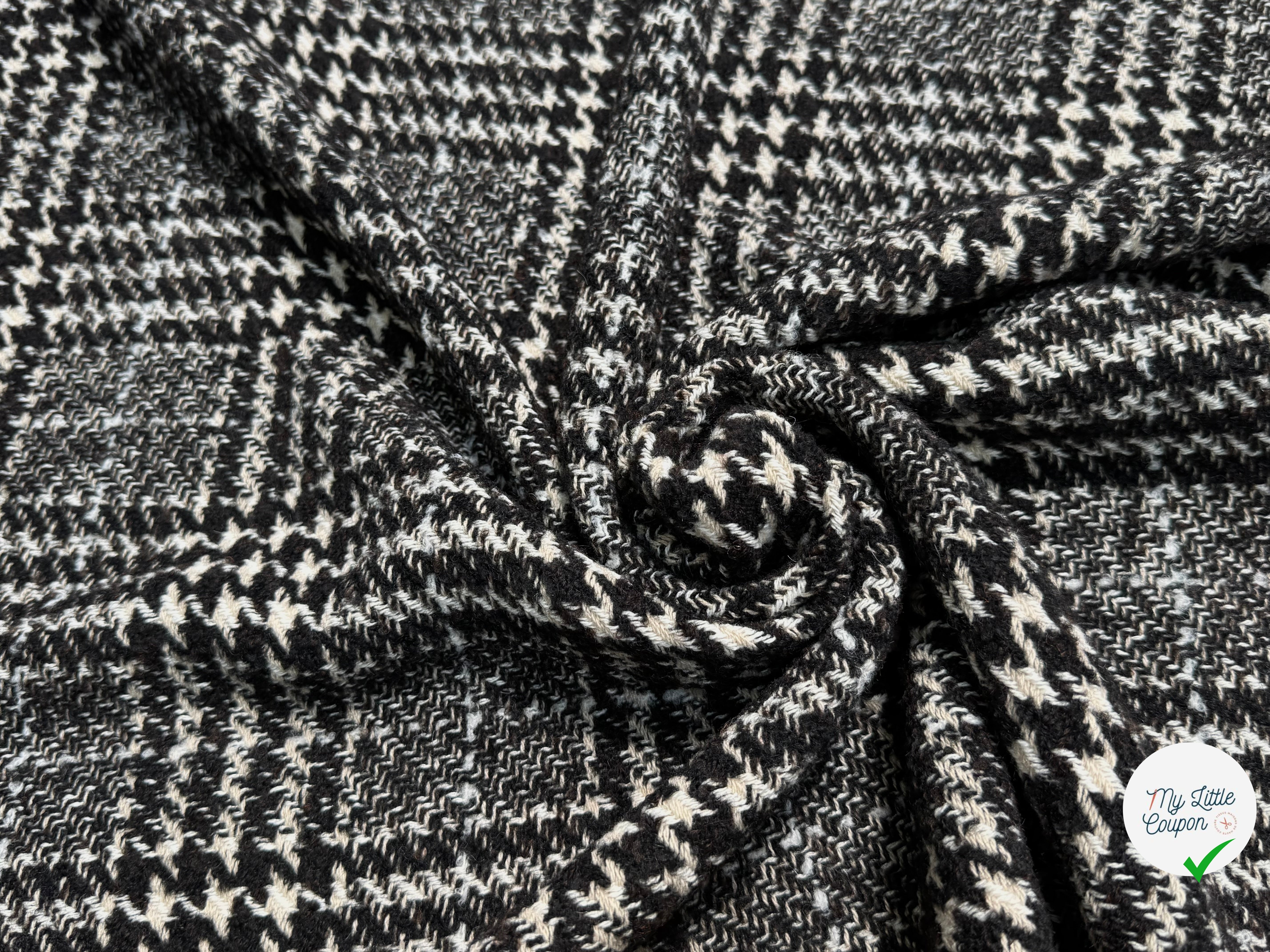 TWEED BLOUCLETTE TEXQUEBEC 25% LAINE NOIRBLANC PIED DE COQ - My Little Coupon