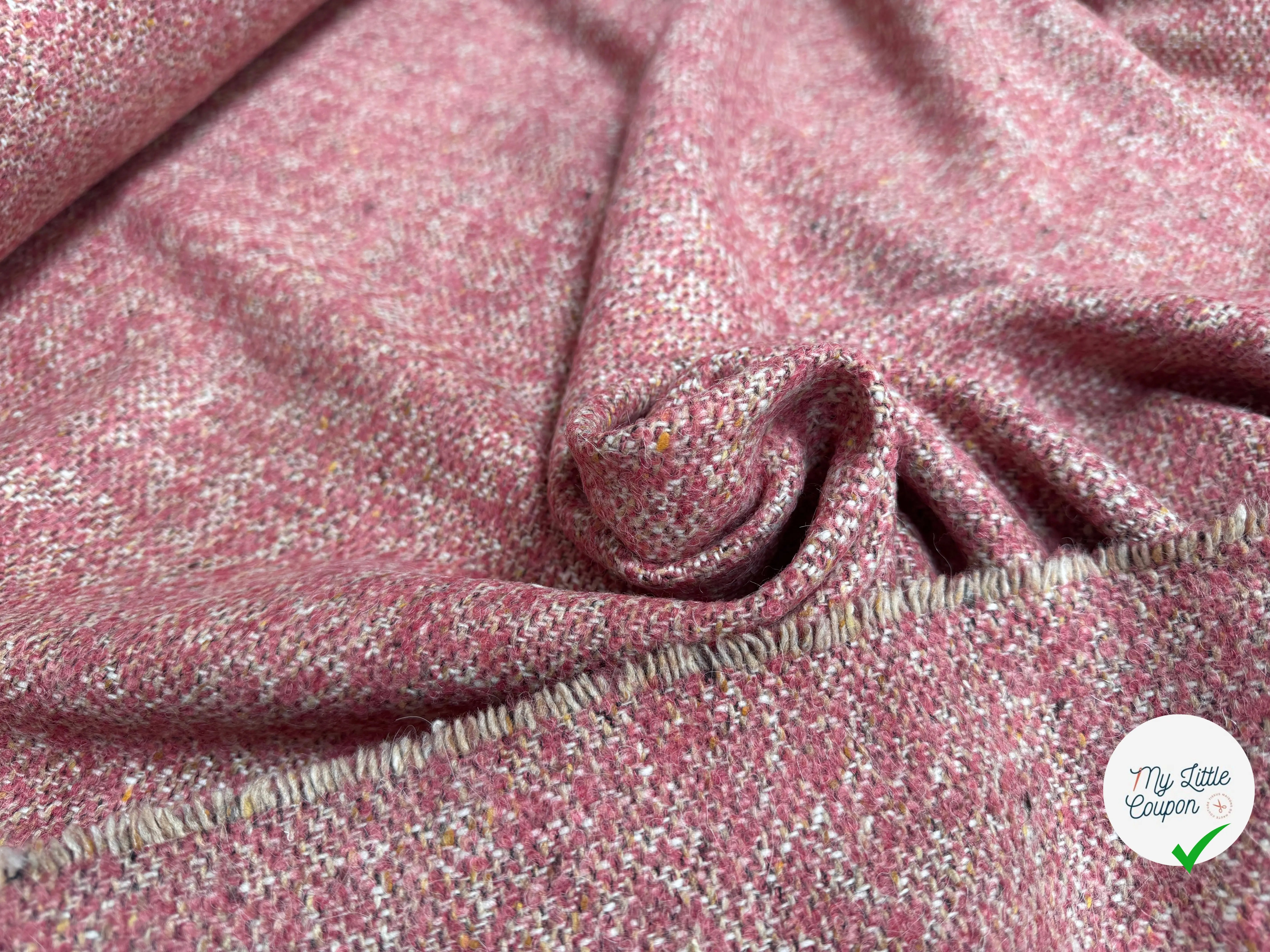 TWEED BOUCLETTE 100% LAINE ROSE CHIC TAILLEUR - My Little Coupon