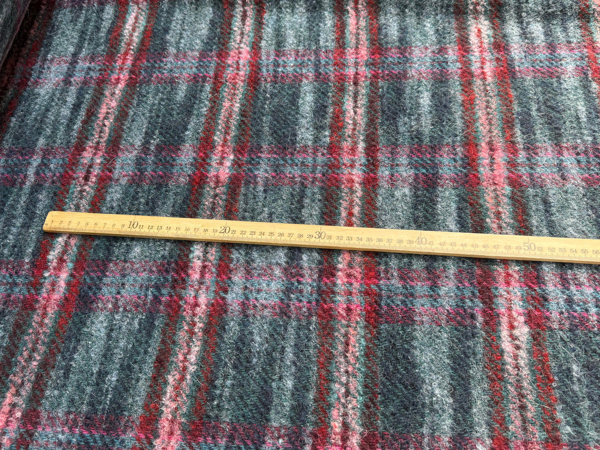 TWEED BOUCLETTE 56% LAINE BLEU À CARREAUX GIOVIXEN - My Little Coupon