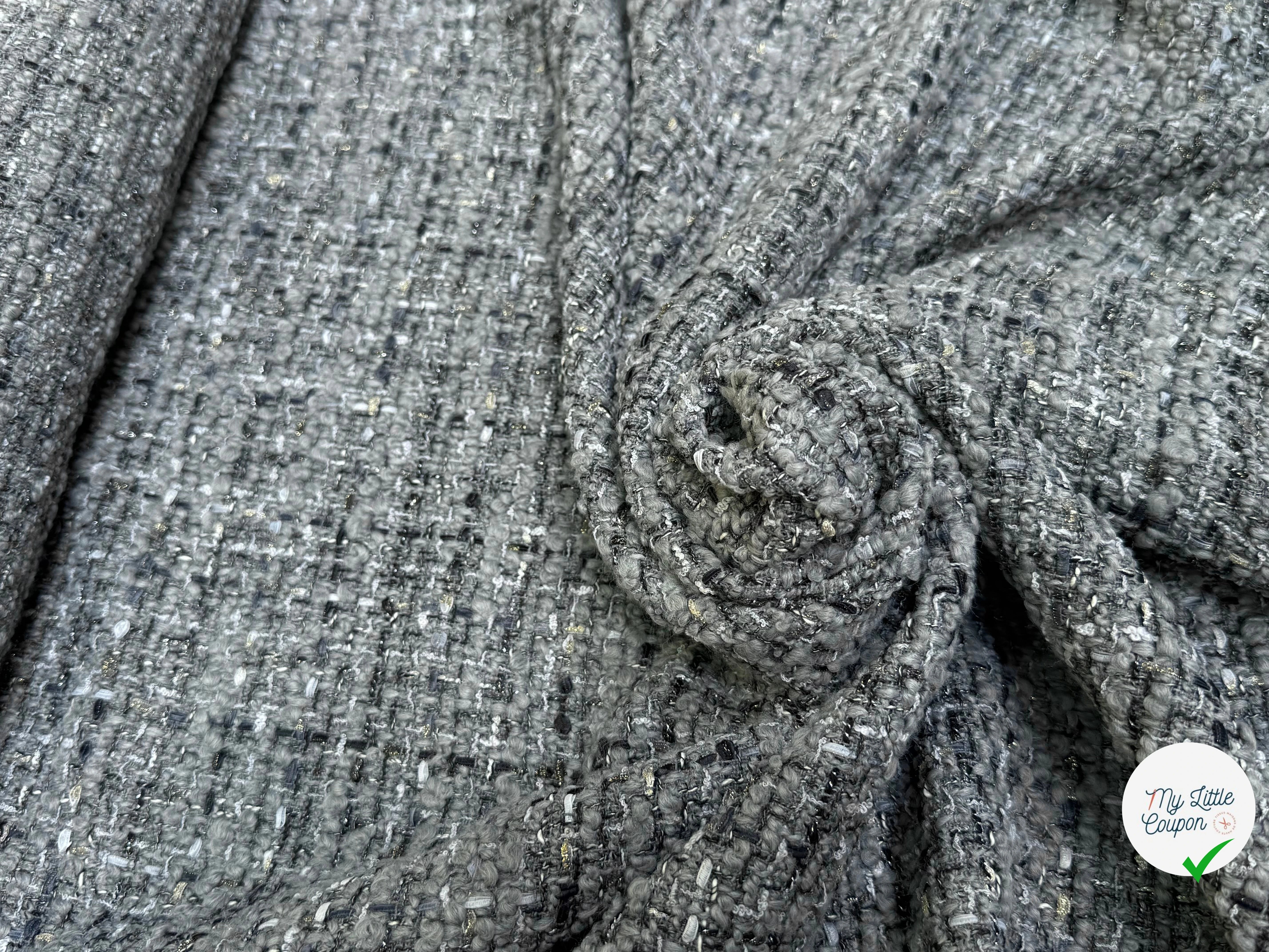 TWEED BOUCLETTE 75% LAINE TRÈS BEAU GRIS - My Little Coupon