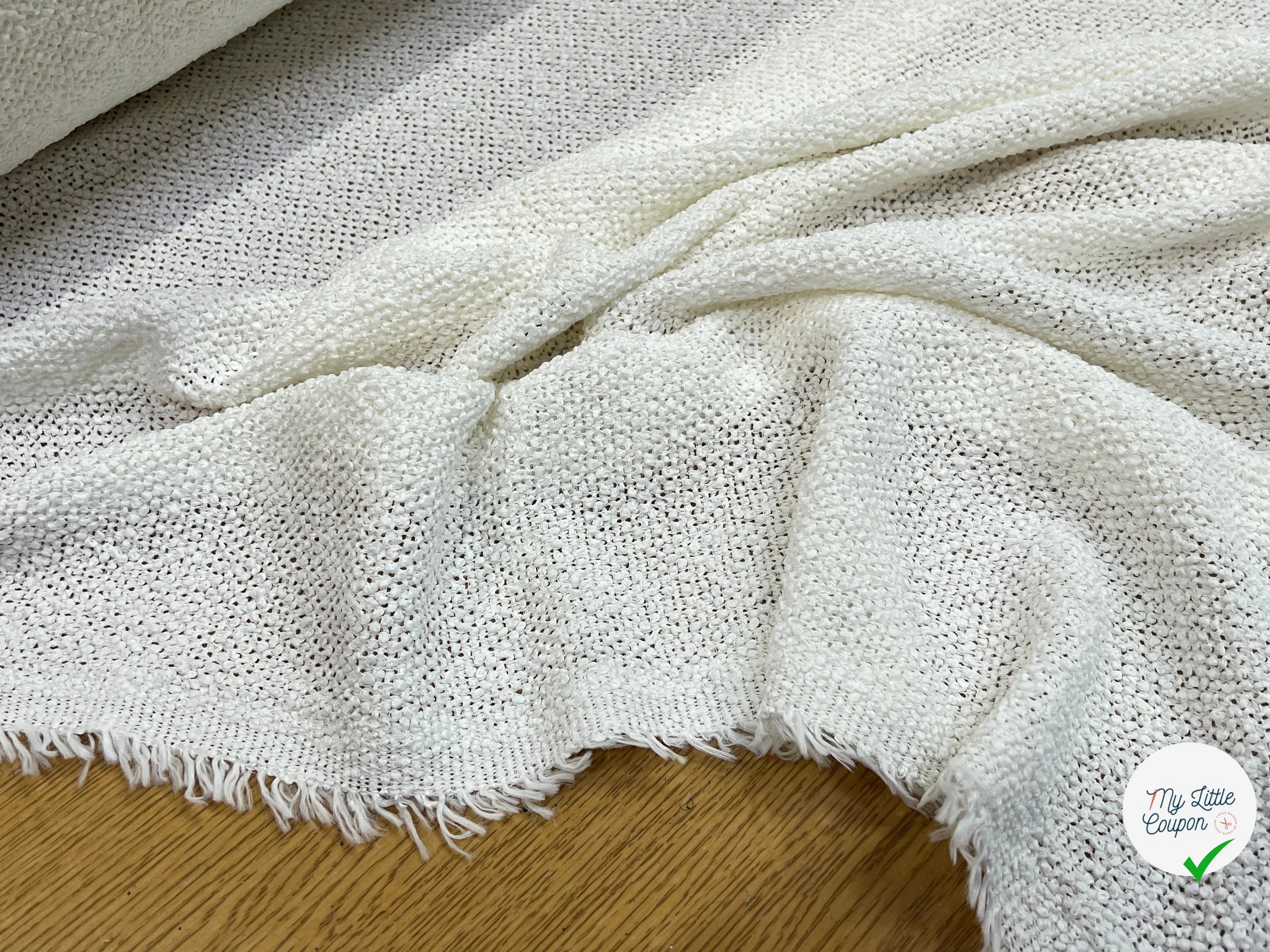 TWEED BOUCLETTE  BLANC 100% COTON - My Little Coupon