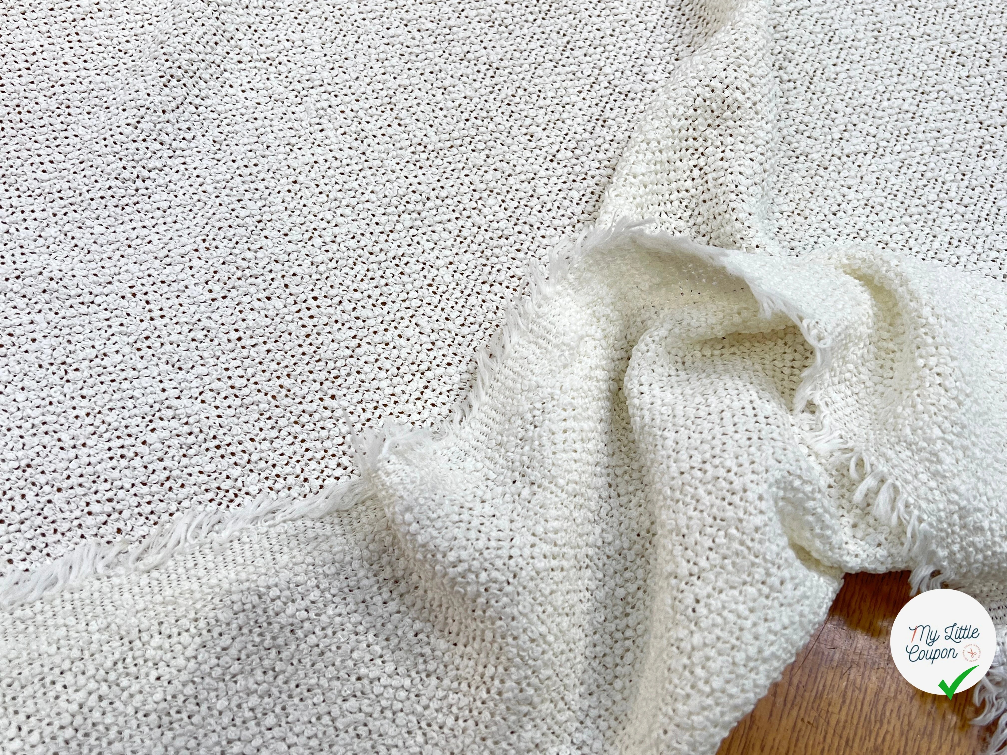 TWEED BOUCLETTE  BLANC 100% COTON - My Little Coupon