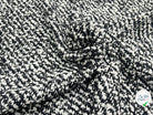 TWEED BOUCLETTE BLANC NOIR 100% LAINE - My Little Coupon