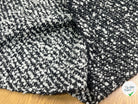 TWEED BOUCLETTE BLANC NOIR 100% LAINE - My Little Coupon