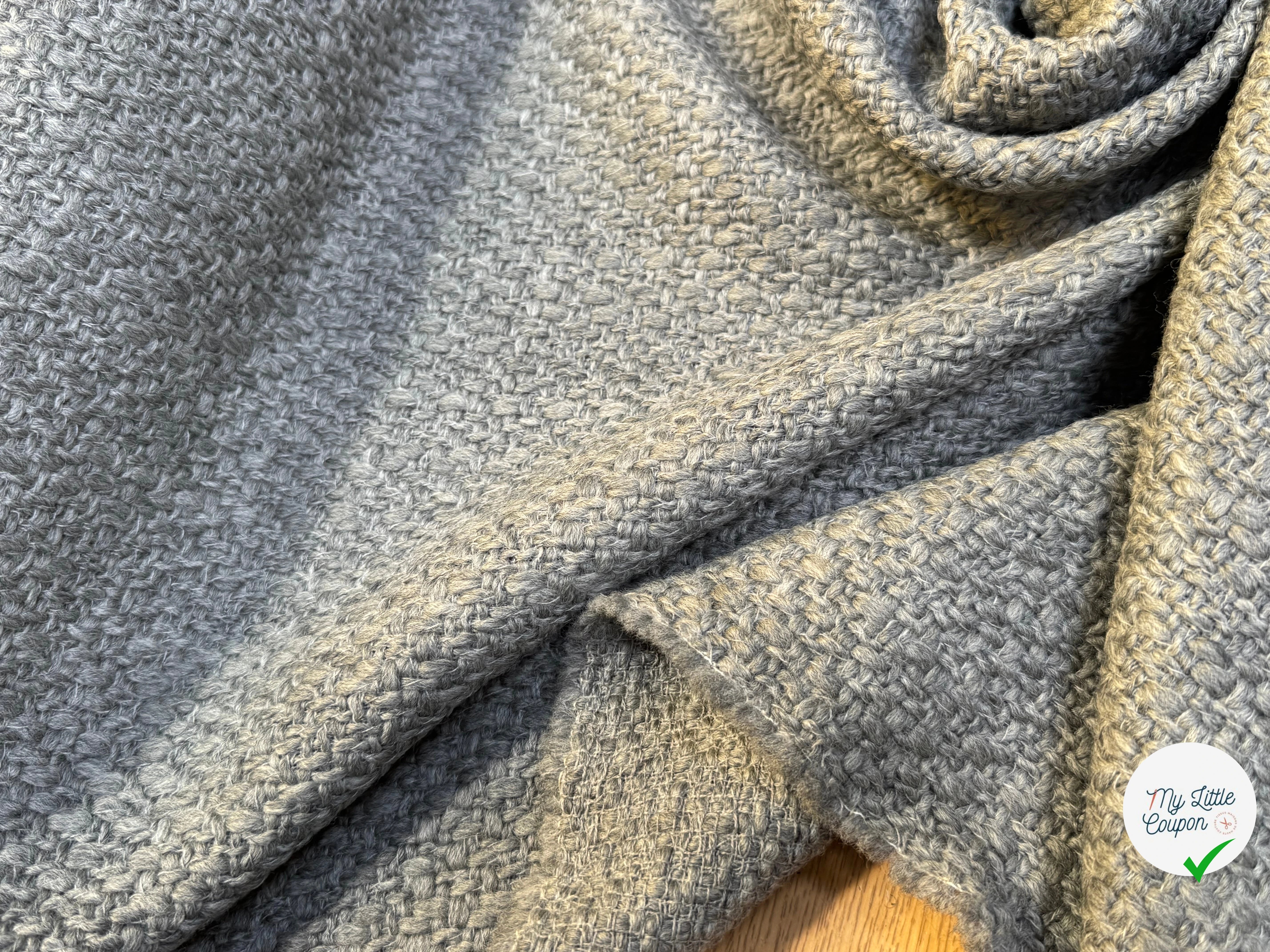 TWEED BOUCLETTE DE LAINE GRIS ULTRA BEAU - My Little Coupon