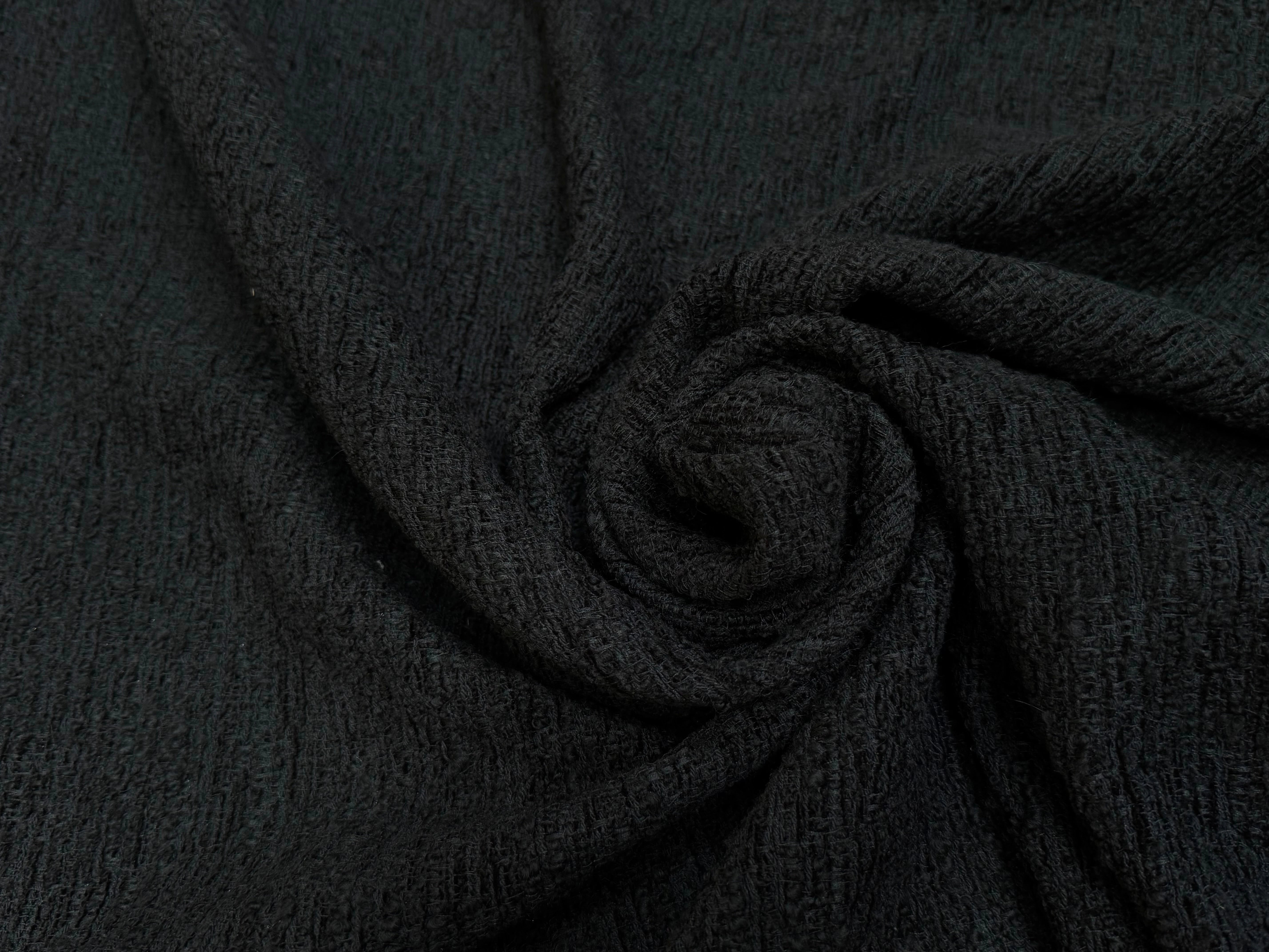 TWEED BOUCLETTE DE LAINE NOIR 80% LAINE CHIC - My Little Coupon