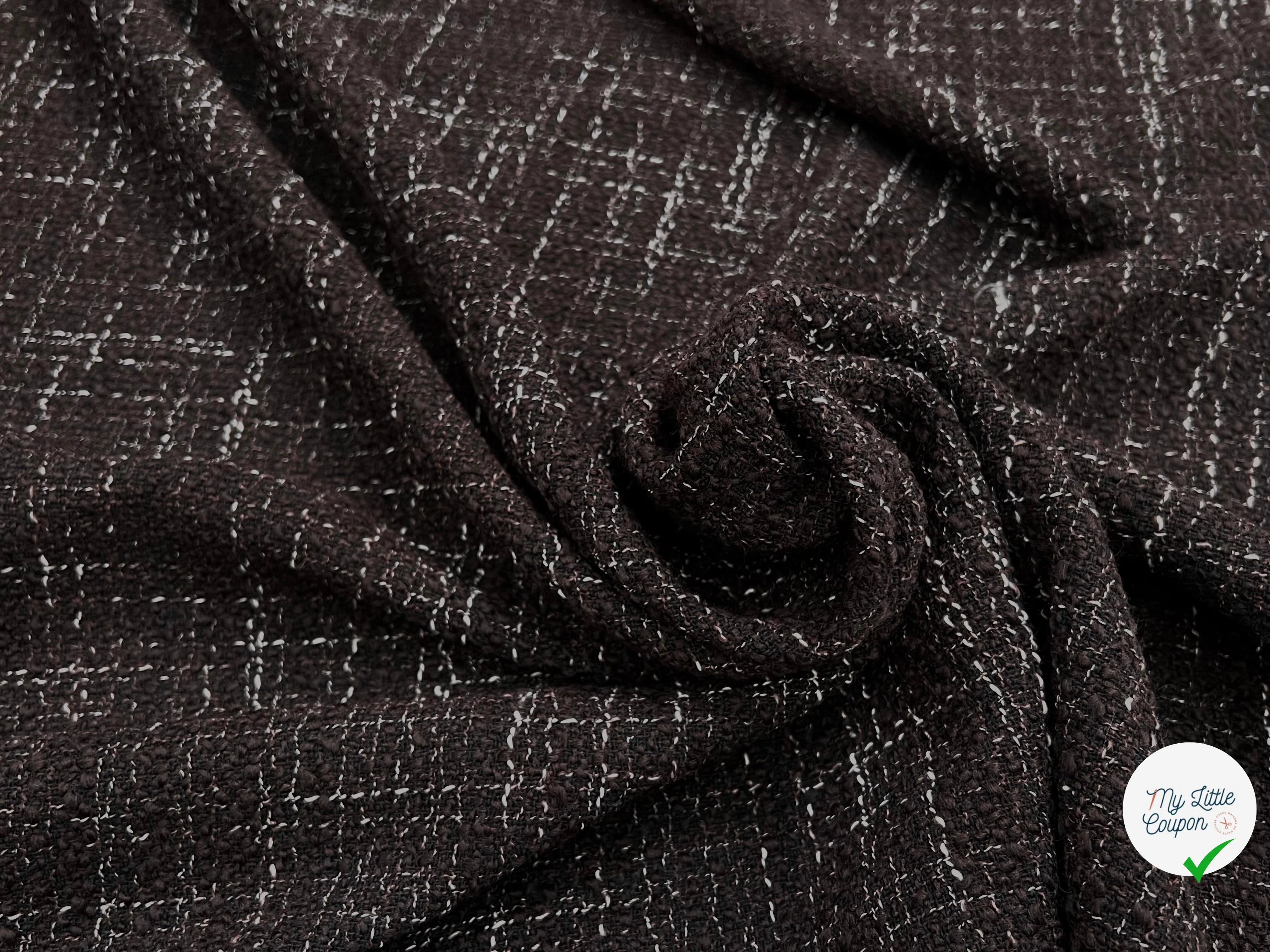 TWEED BOUCLETTE MARRON CHINÉ BLANC - My Little Coupon