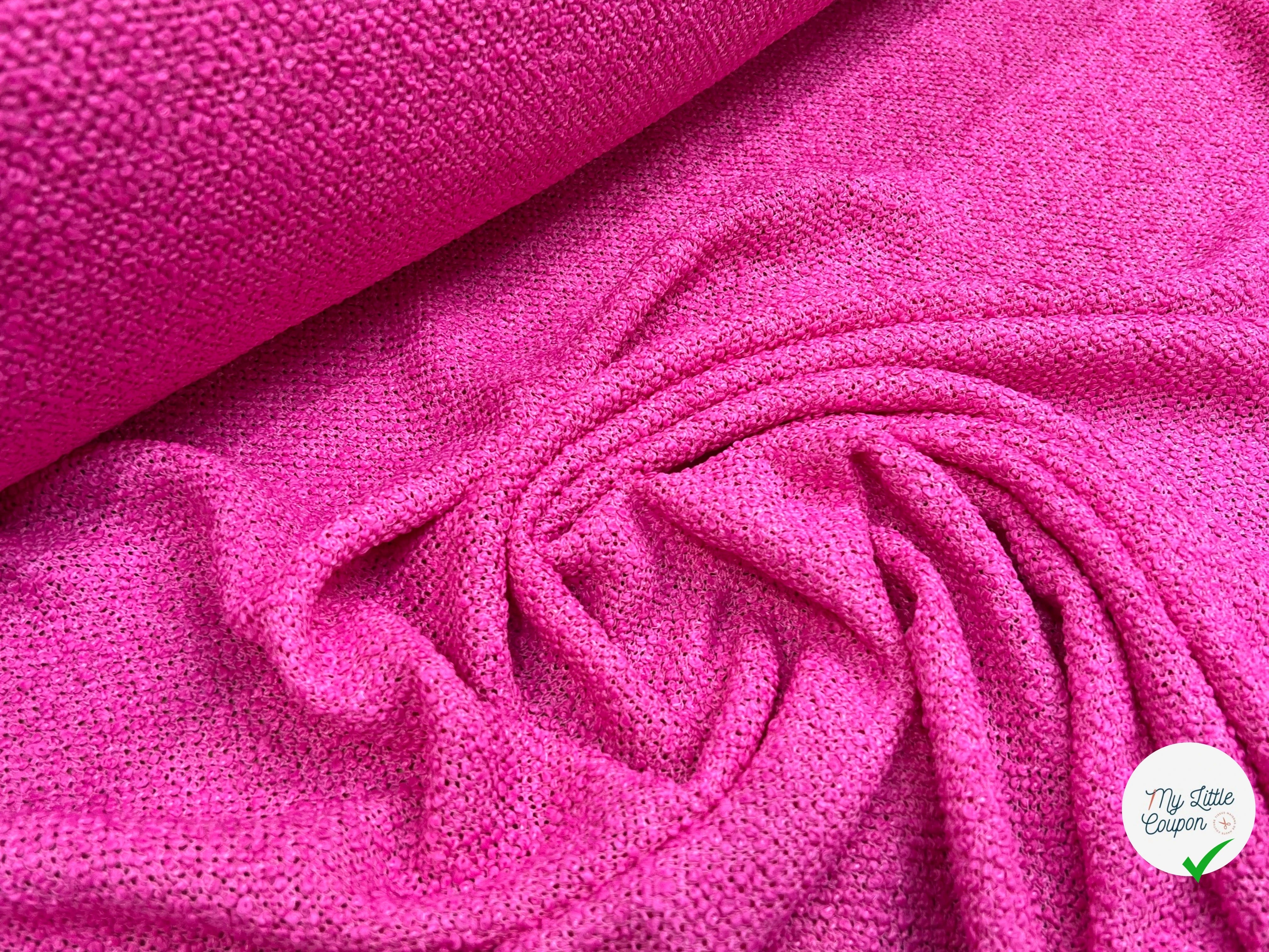 TWEED BOUCLETTE ROSE 100% COTON - My Little Coupon
