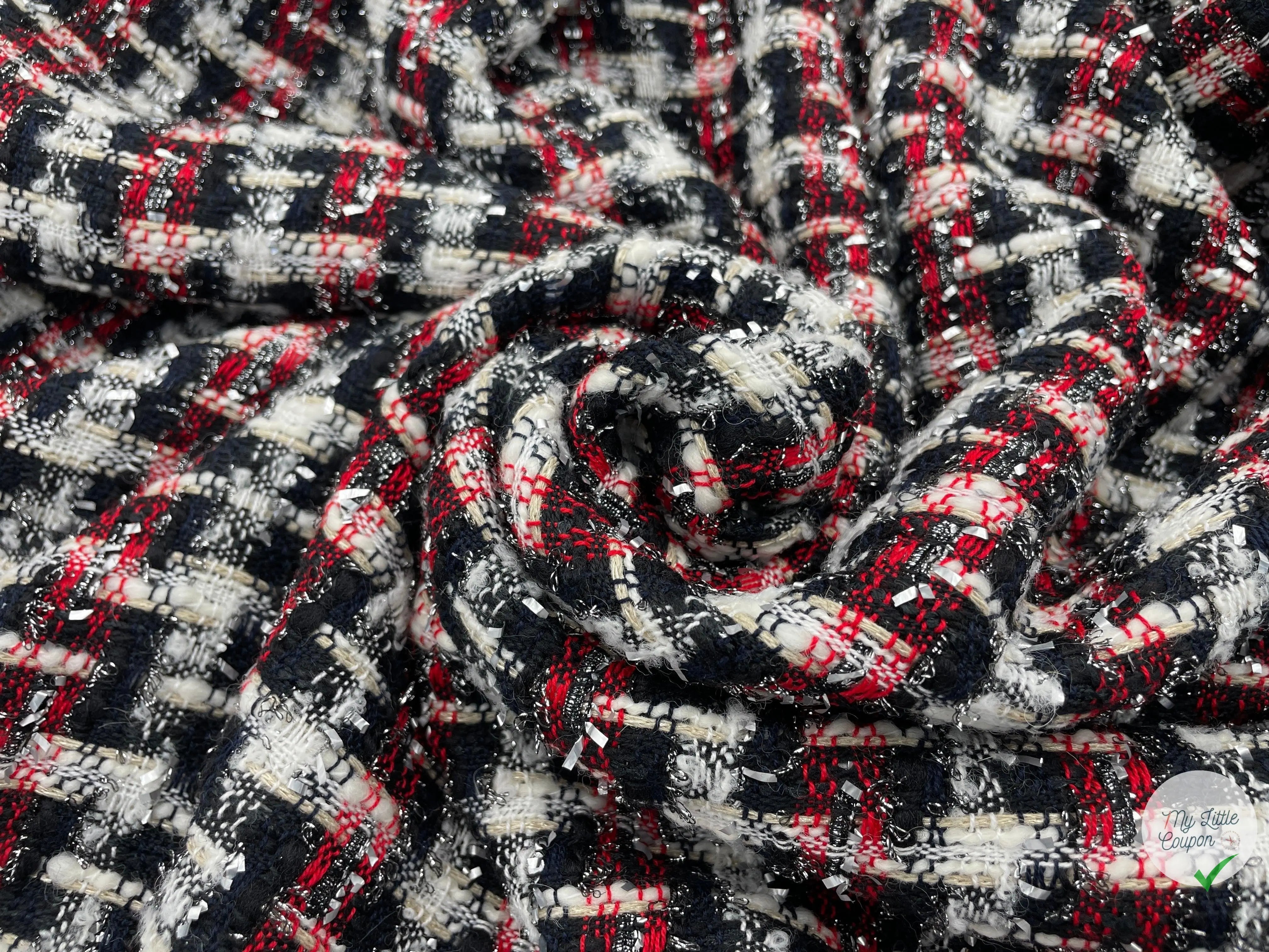 TWEED CARREAUX ÉLÉGANCE TRICOLORE - My Little Coupon - tissu - coudre