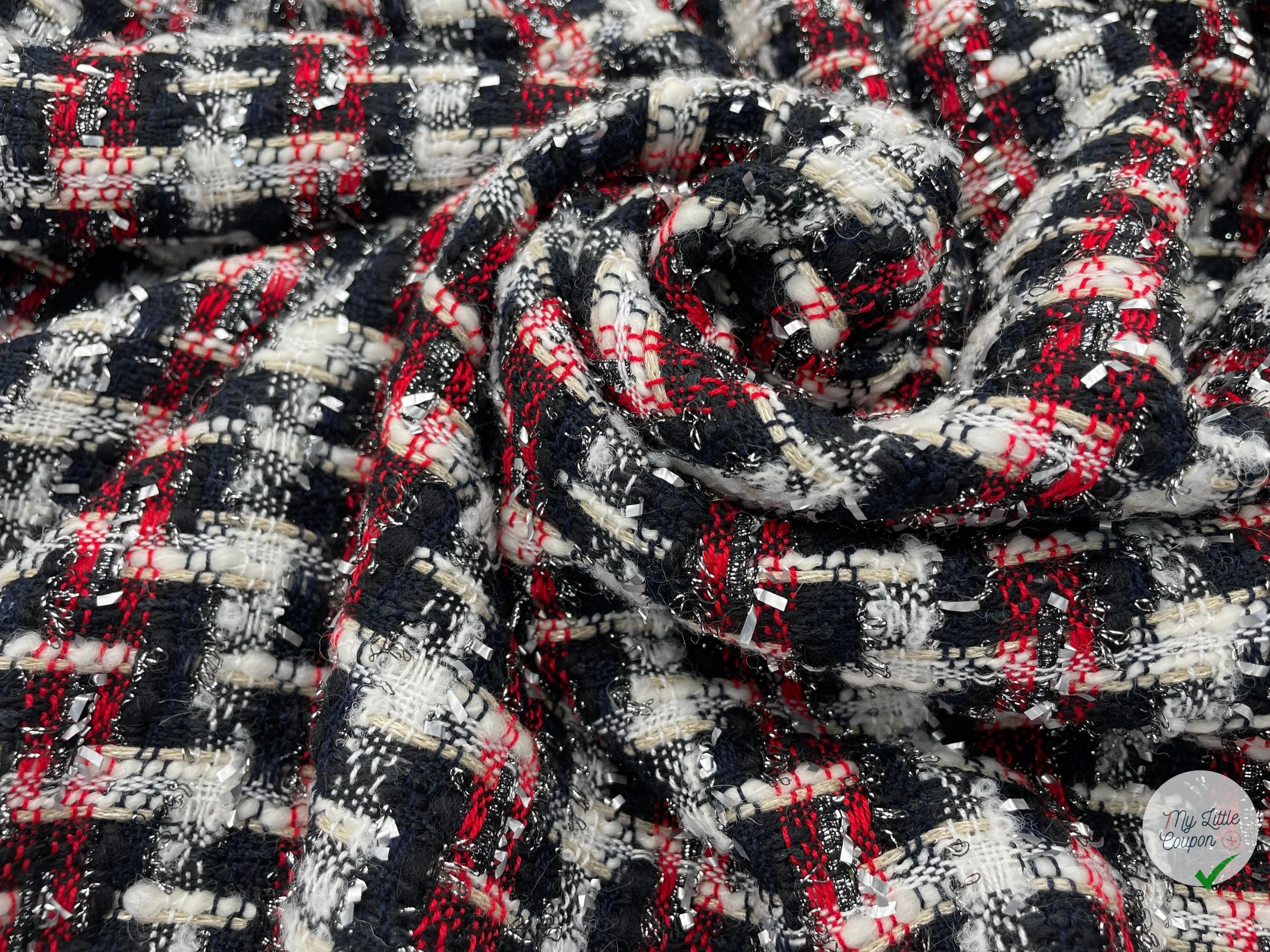TWEED CARREAUX ÉLÉGANCE TRICOLORE - My Little Coupon - tissu - coudre