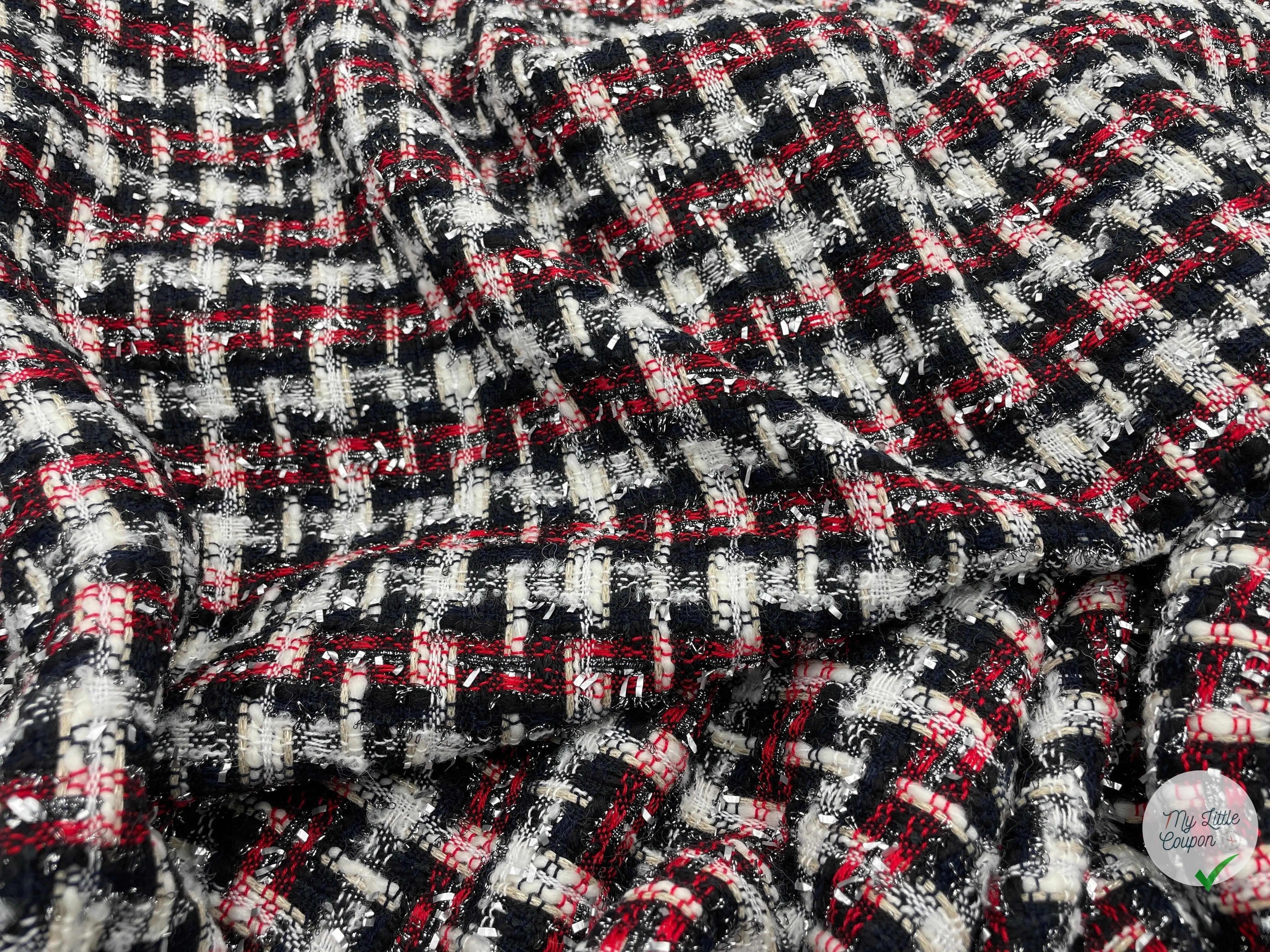 TWEED CARREAUX ÉLÉGANCE TRICOLORE - My Little Coupon - tissu - coudre