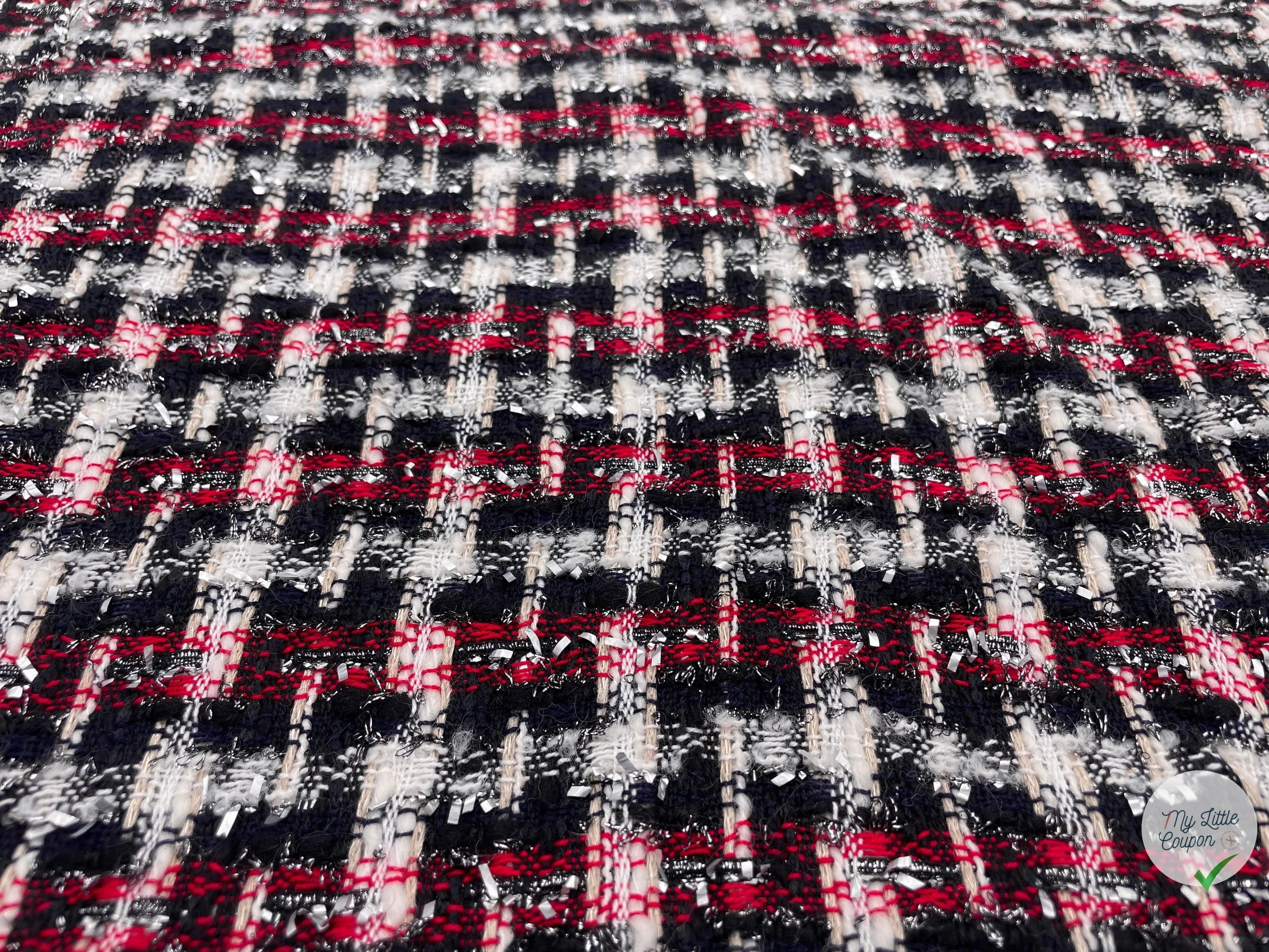 TWEED CARREAUX ÉLÉGANCE TRICOLORE - My Little Coupon - tissu - coudre