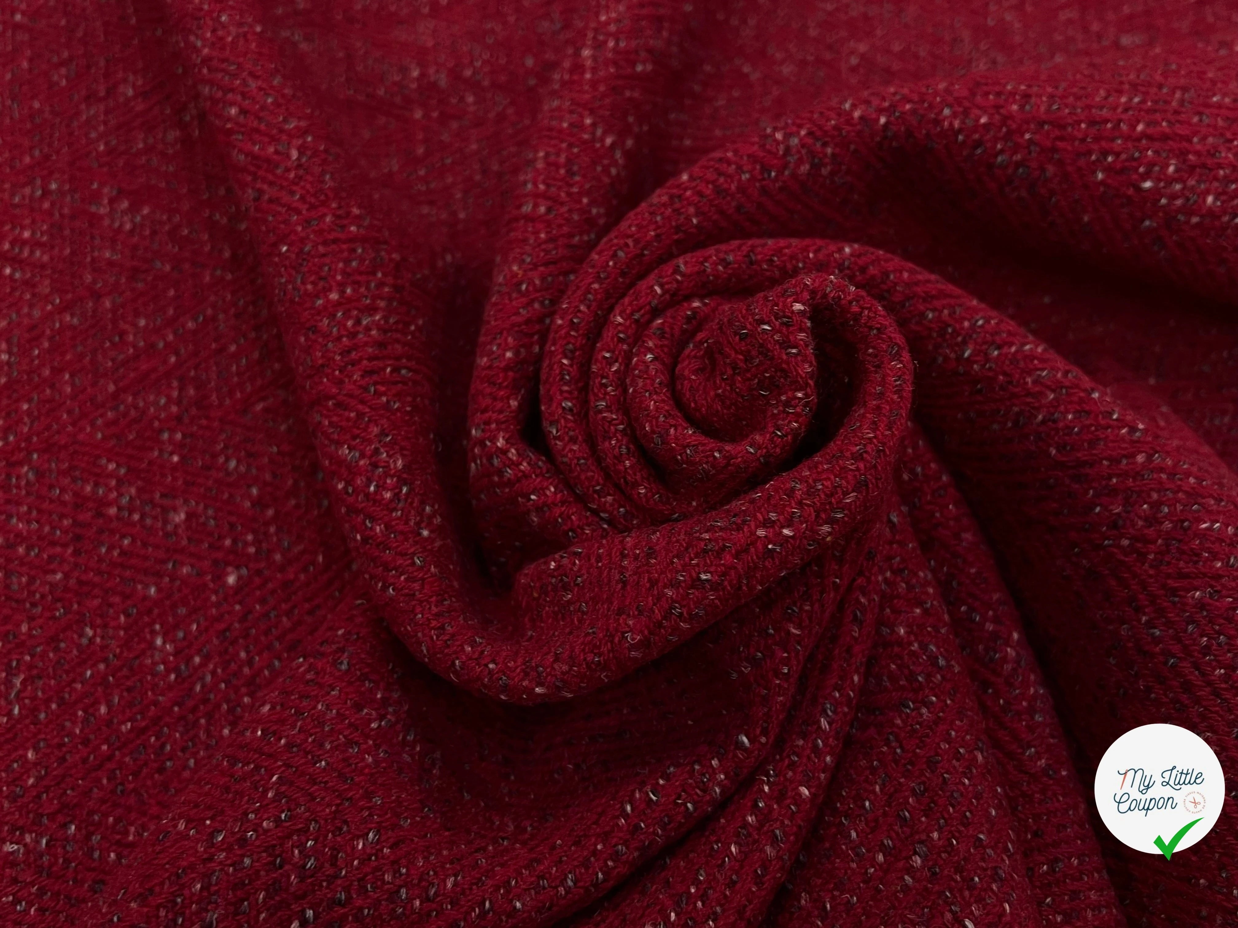 TWEED CHEVRON ROUGE CHIC 100% LAINE - My Little Coupon