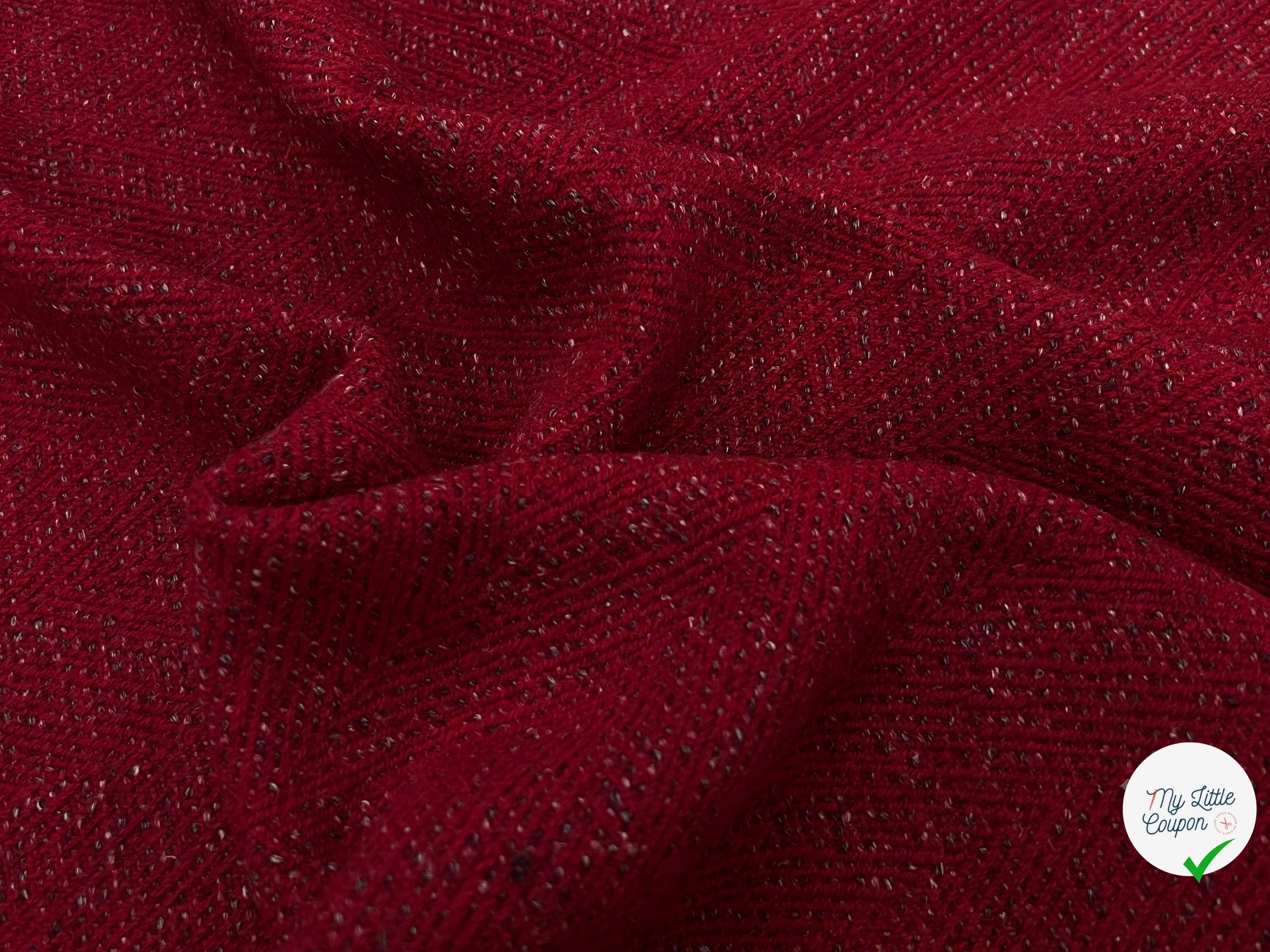 TWEED CHEVRON ROUGE CHIC 100% LAINE - My Little Coupon