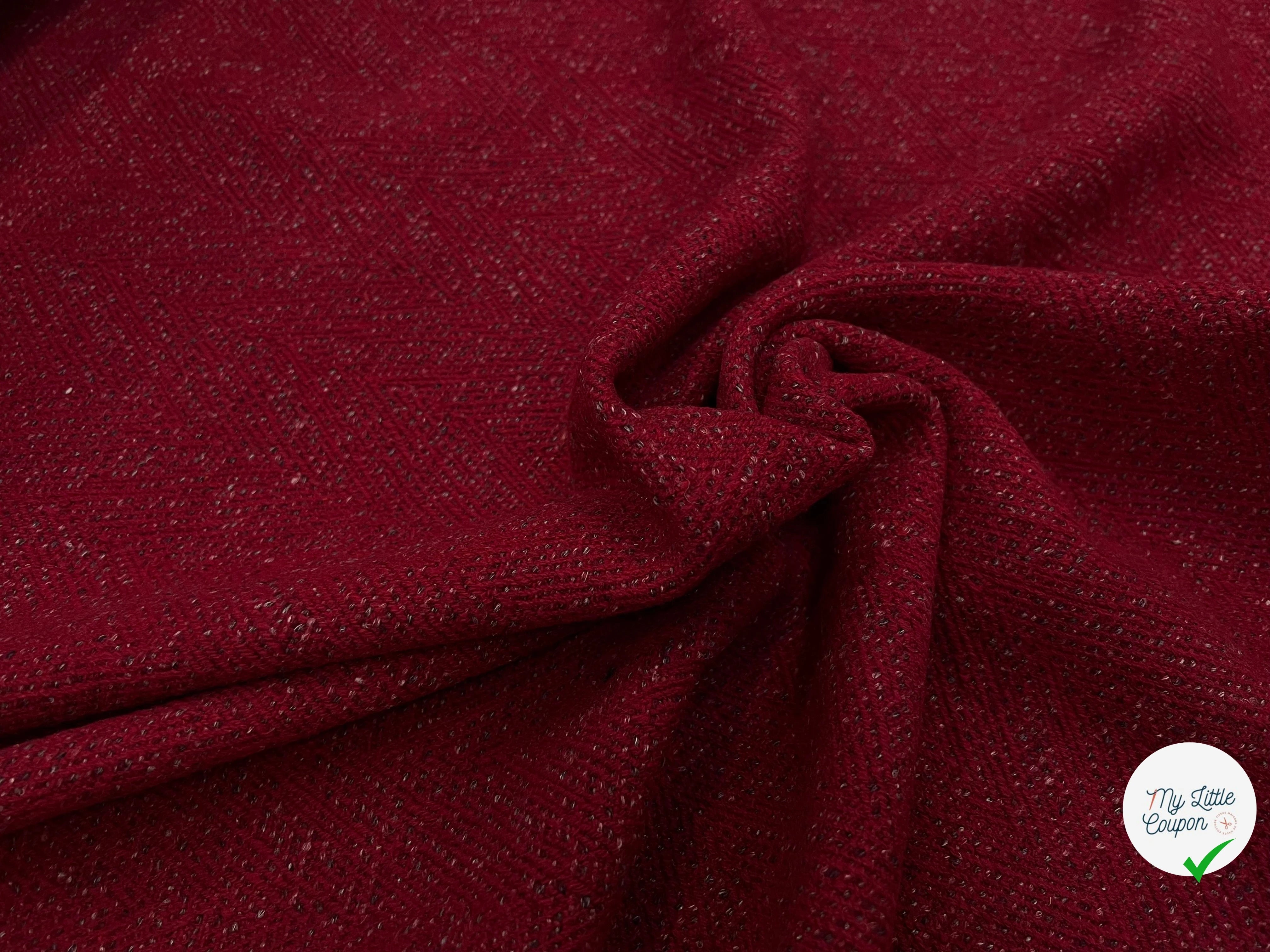 TWEED CHEVRON ROUGE CHIC 100% LAINE - My Little Coupon