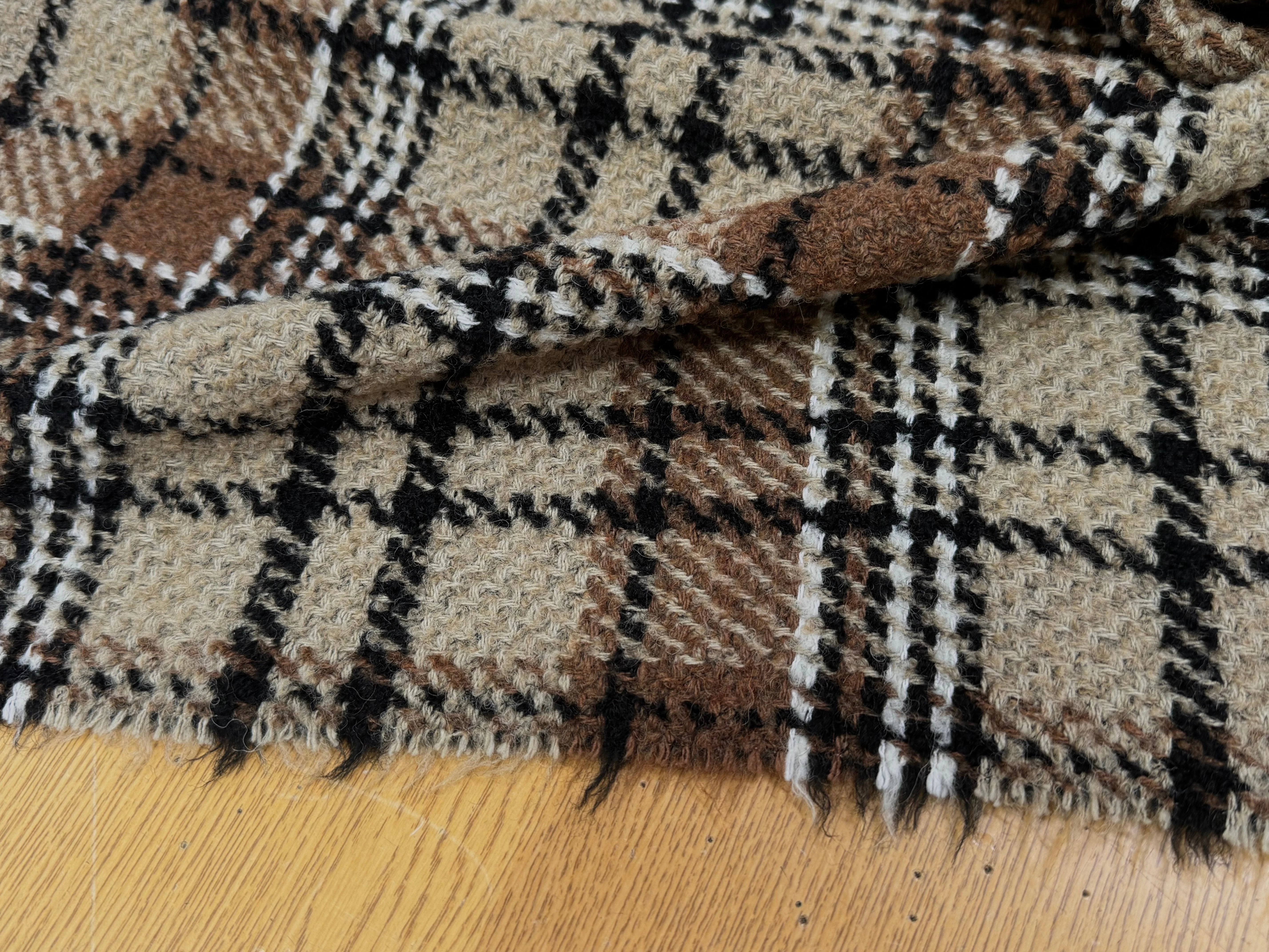 TWEED CHIC À CARREAUX ÉCOSSAIS CAMEL ET BEURRE SALÉ - My Little Coupon