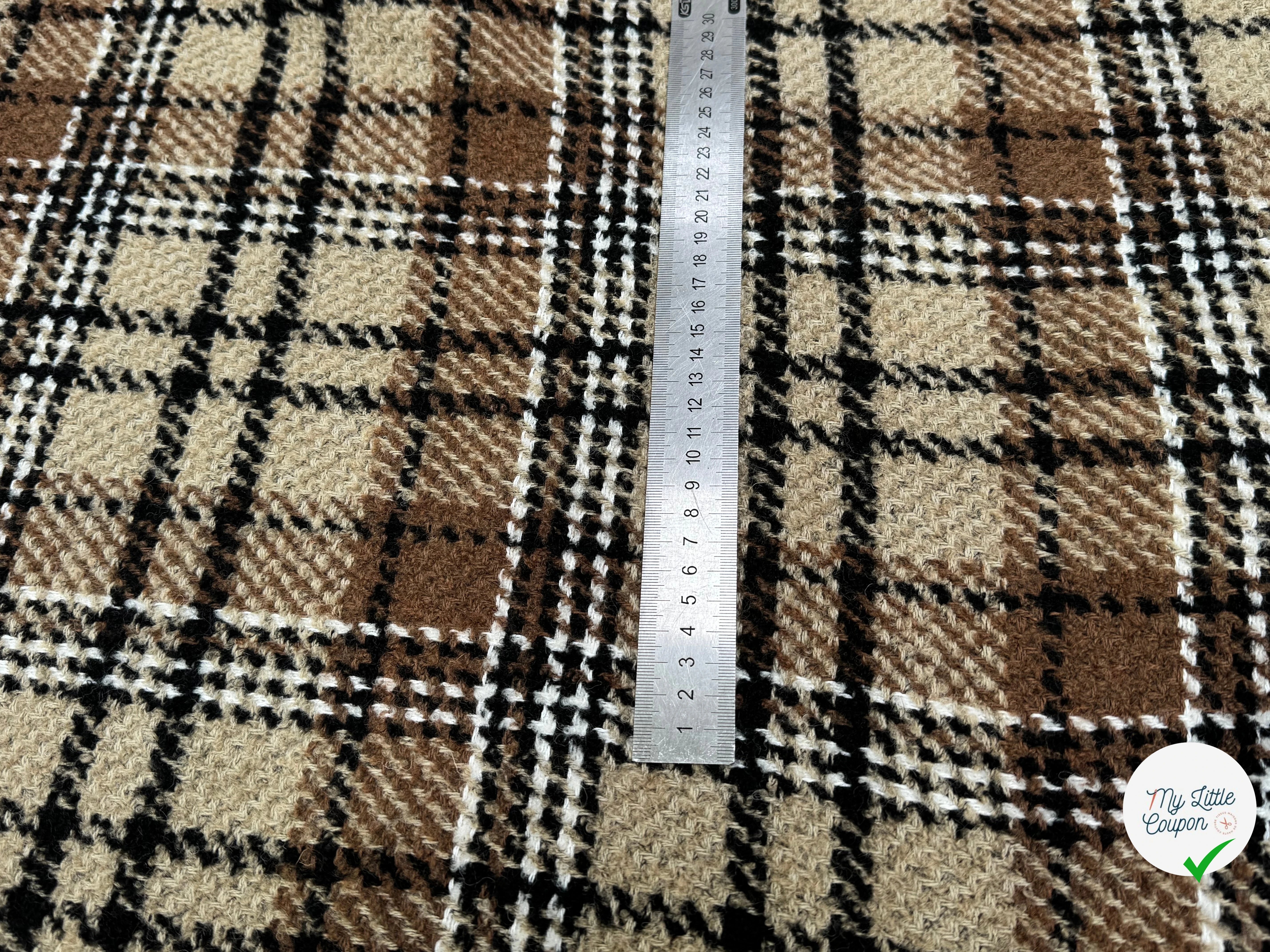 TWEED CHIC À CARREAUX ÉCOSSAIS CAMEL ET BEURRE SALÉ - My Little Coupon