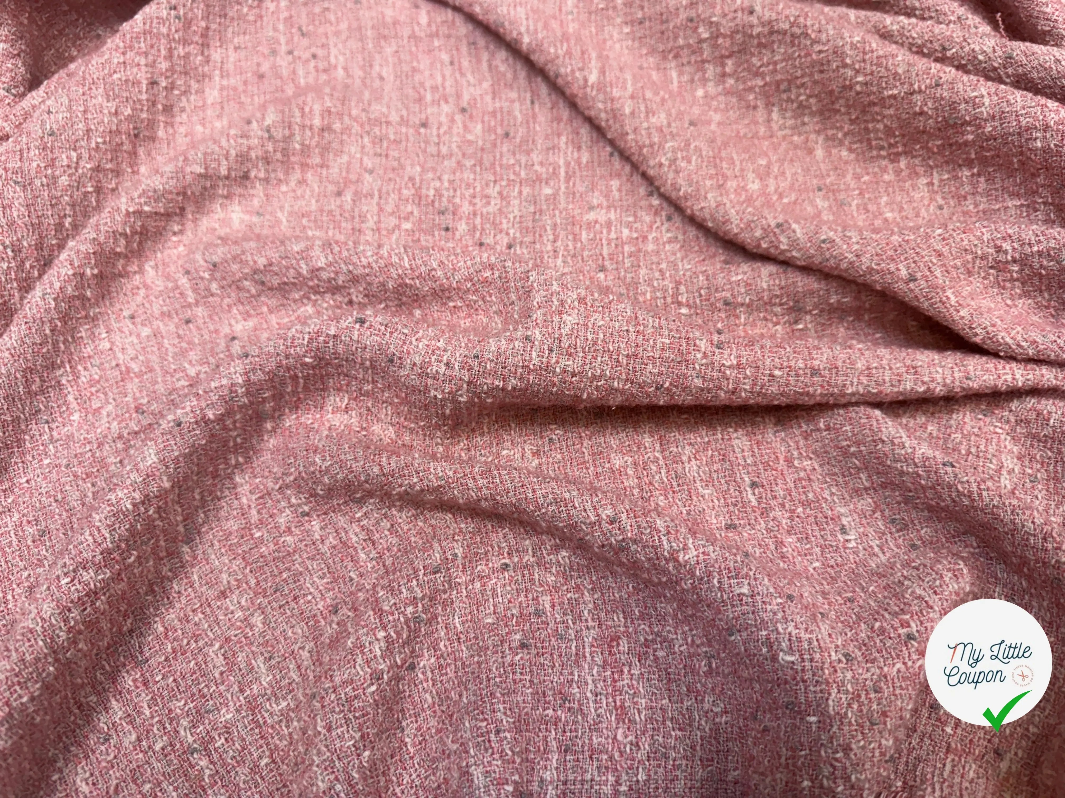 TWEED COTON FABRICATION ITALIE ROSE - My Little Coupon