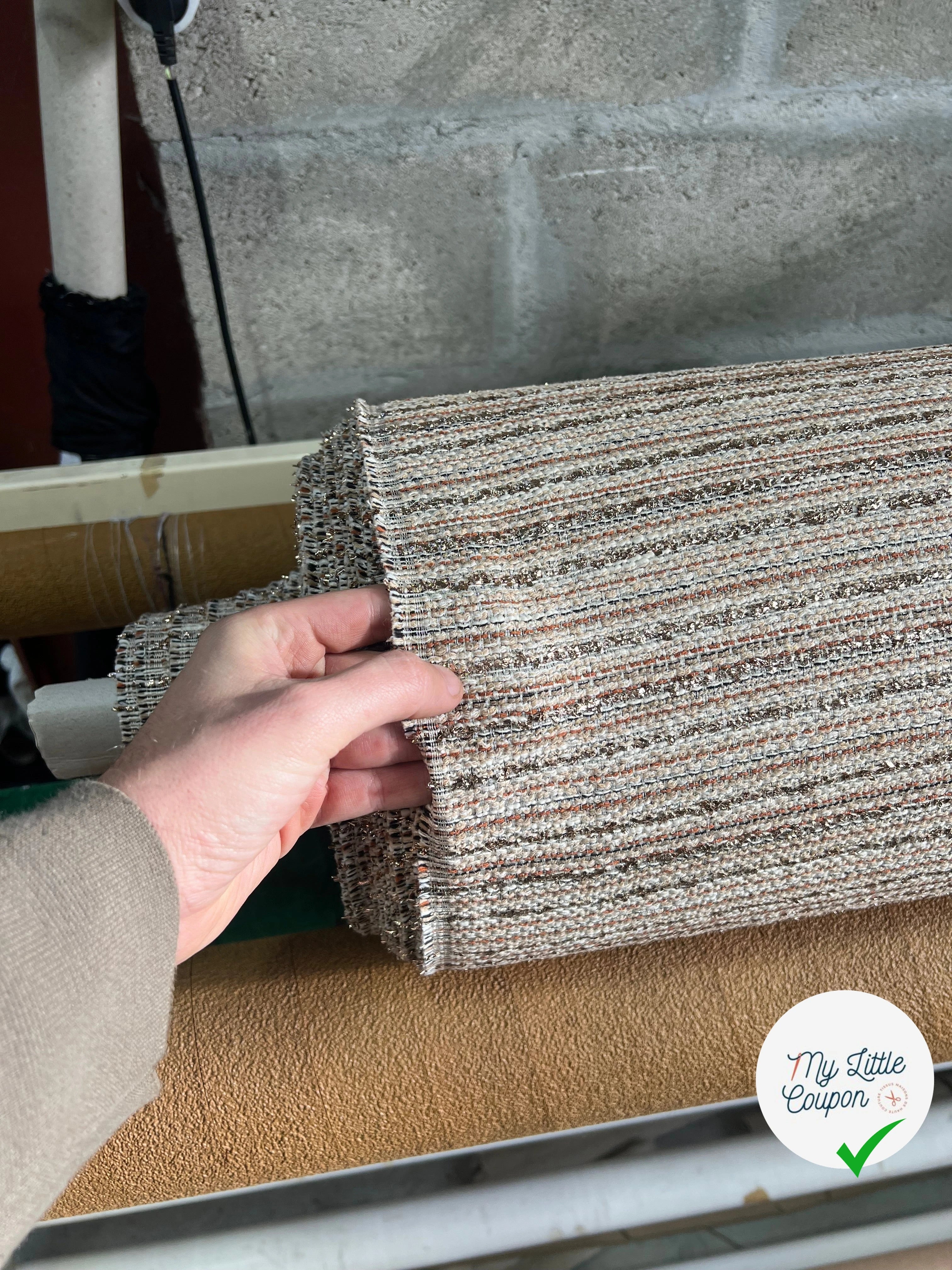 TWEED COTON LUREX DORÉ COULEUR D'AUTOMNE - My Little Coupon