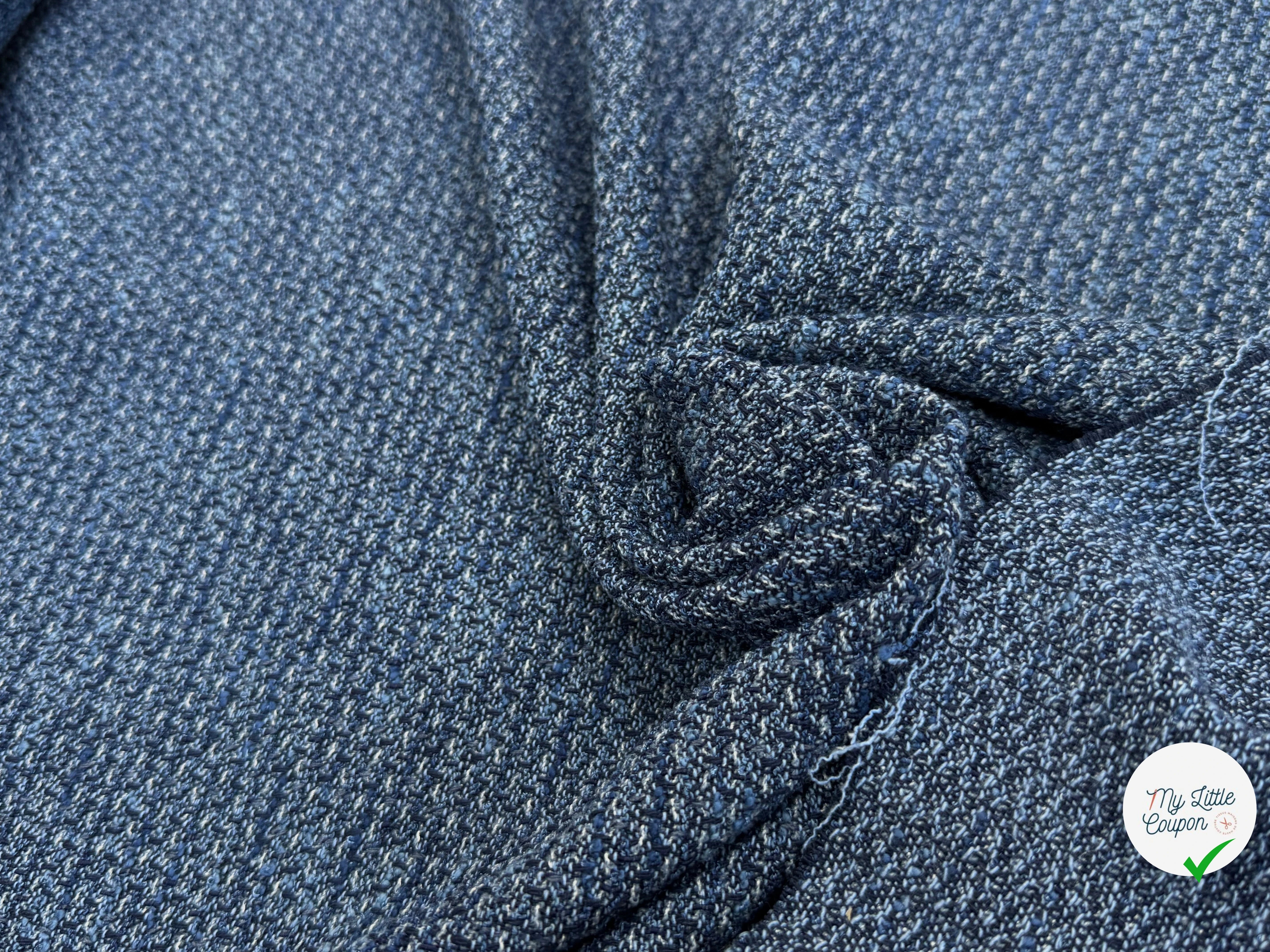 TWEED COTON MI-SAISON BLEU 80% COTON - My Little Coupon