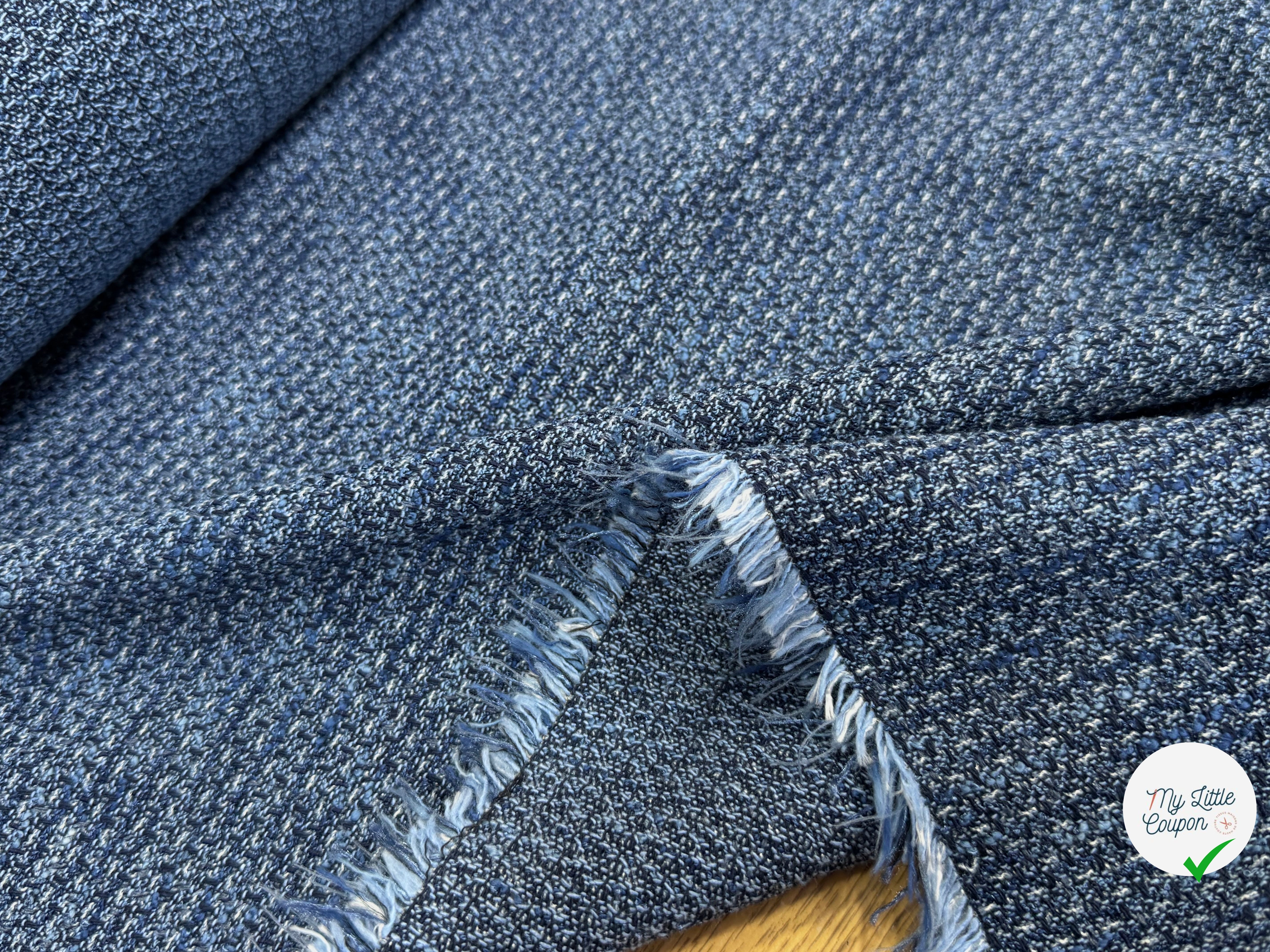 TWEED COTON MI-SAISON BLEU 80% COTON - My Little Coupon