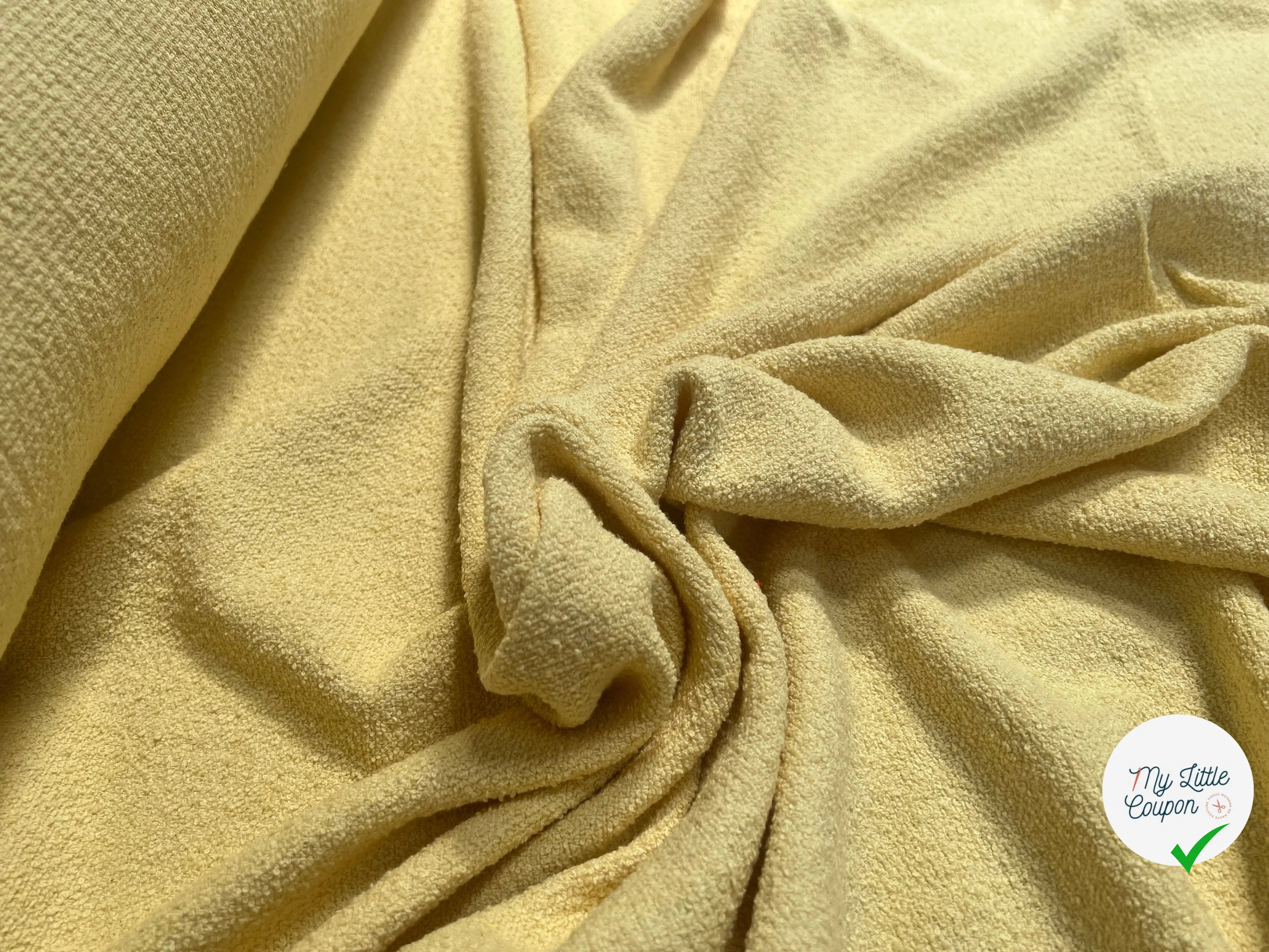 TWEED COTON PRINTEMPS JAUNE BÉBÉ UNI - My Little Coupon