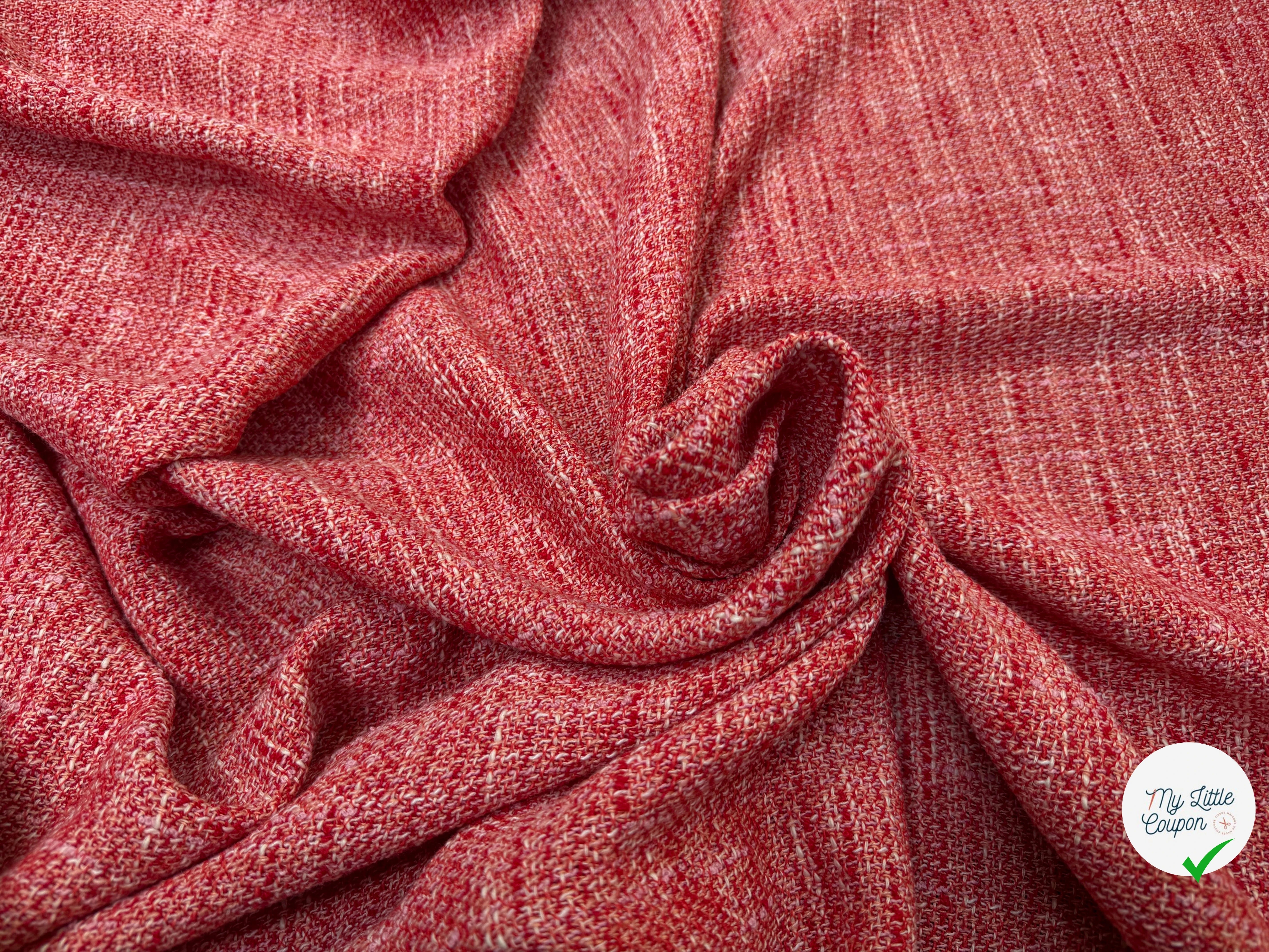 TWEED COTON ROUGE MI SAISON - My Little Coupon