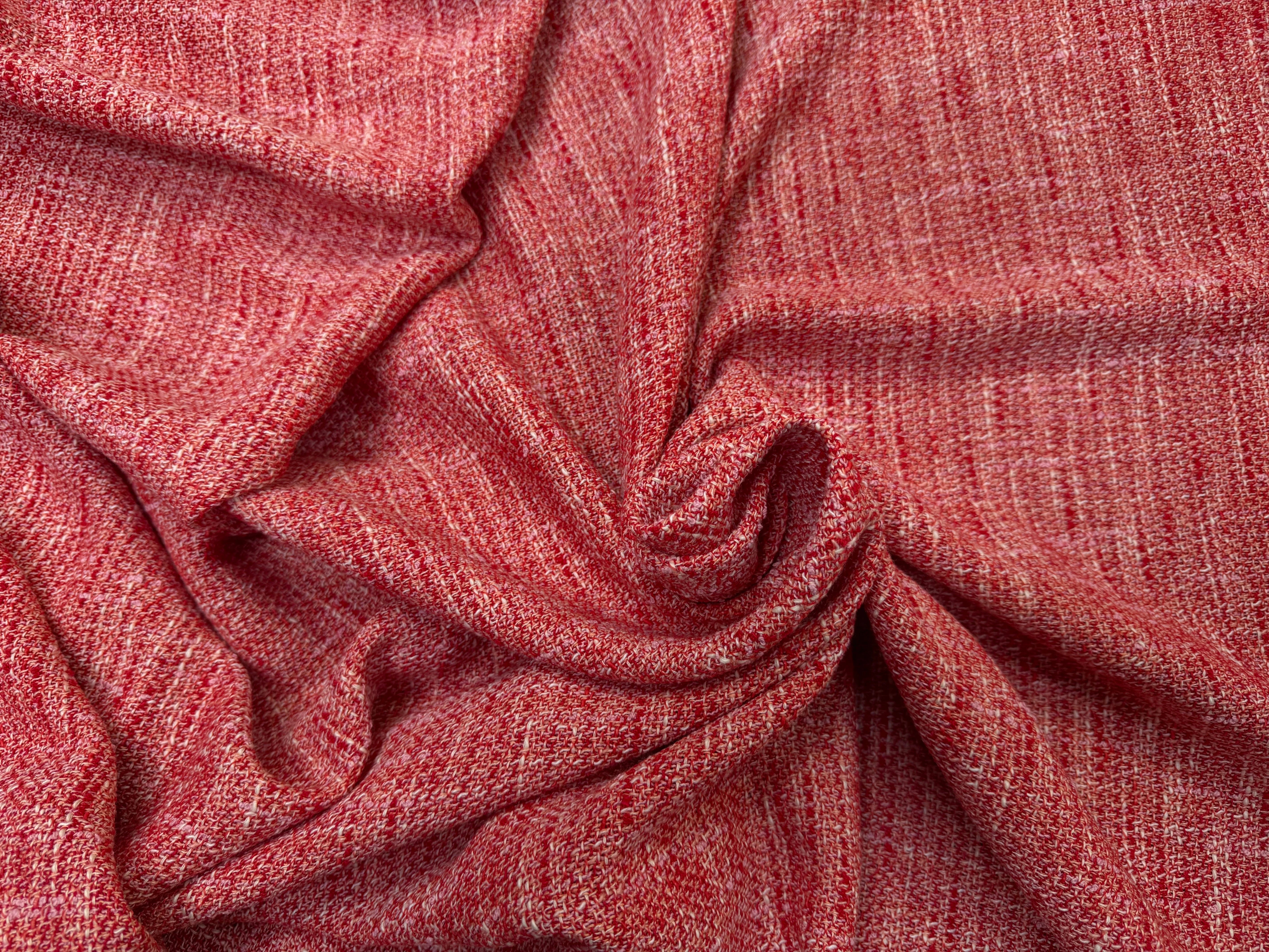 TWEED COTON ROUGE MI SAISON - My Little Coupon