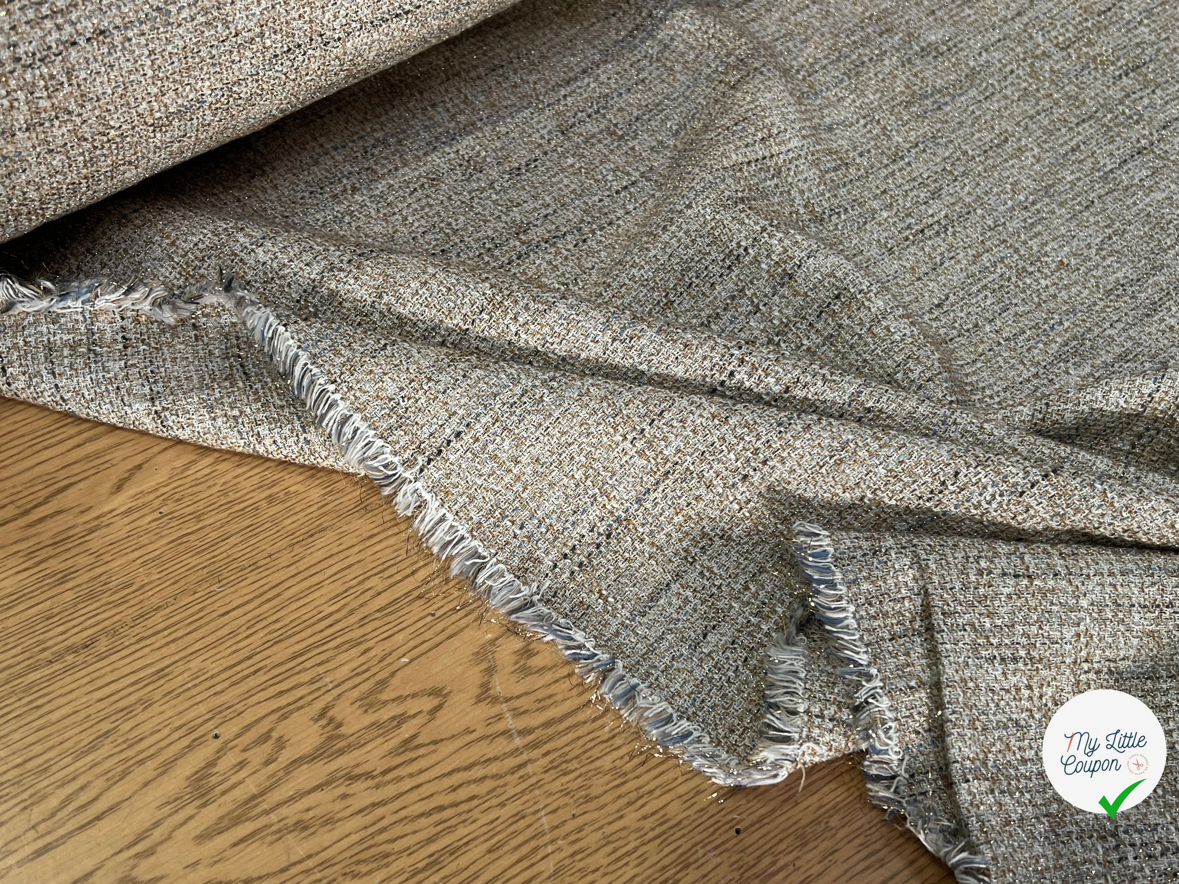 TWEED DE COTON BEIGE 5% MÉTAL 80% CO - My Little Coupon