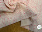 TWEED DE COTON BLANC À RAYURES ROSES - My Little Coupon