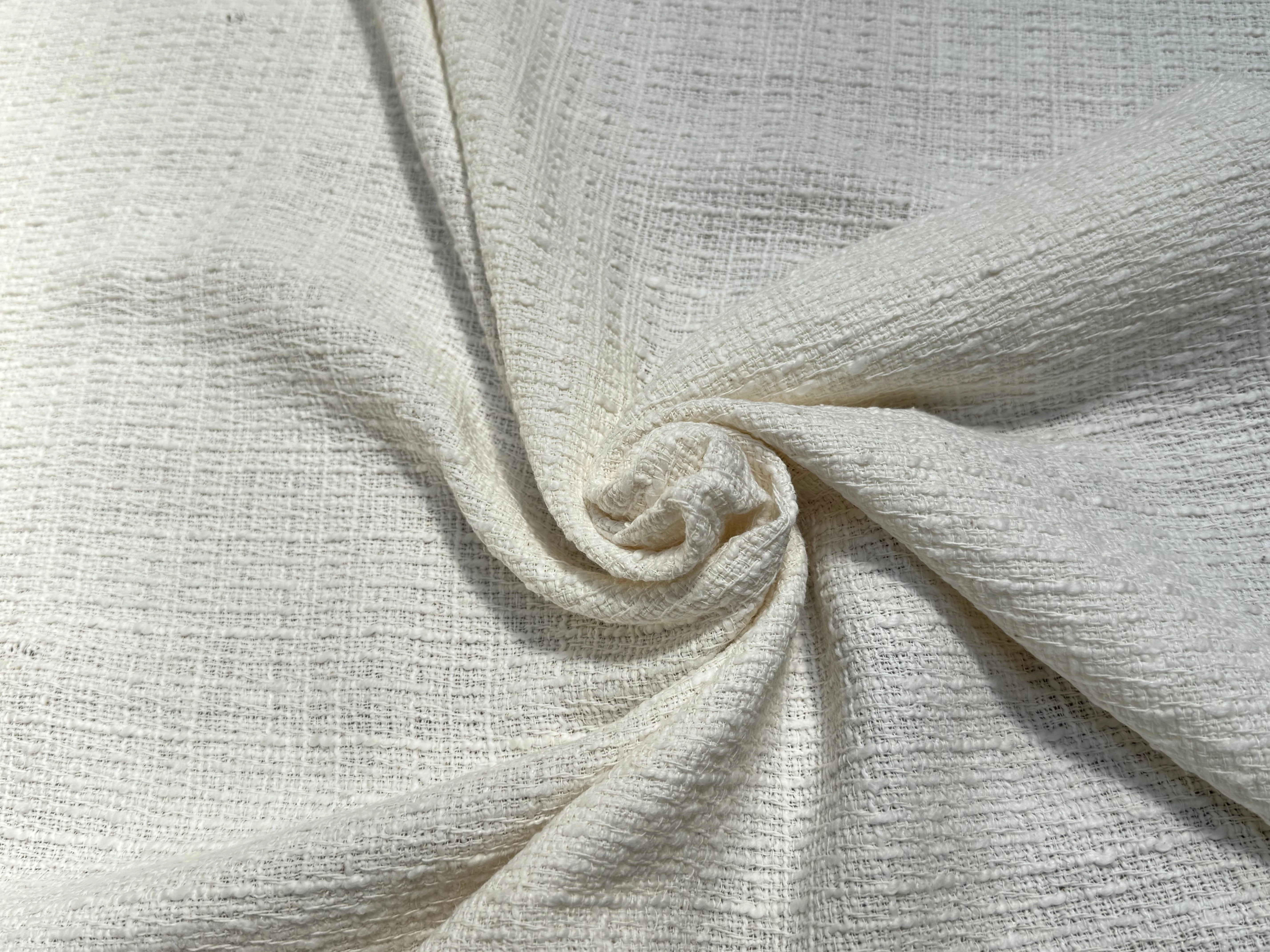 TWEED DE COTON PRESTIGIEUX BLANC 100% COTON - My Little Coupon