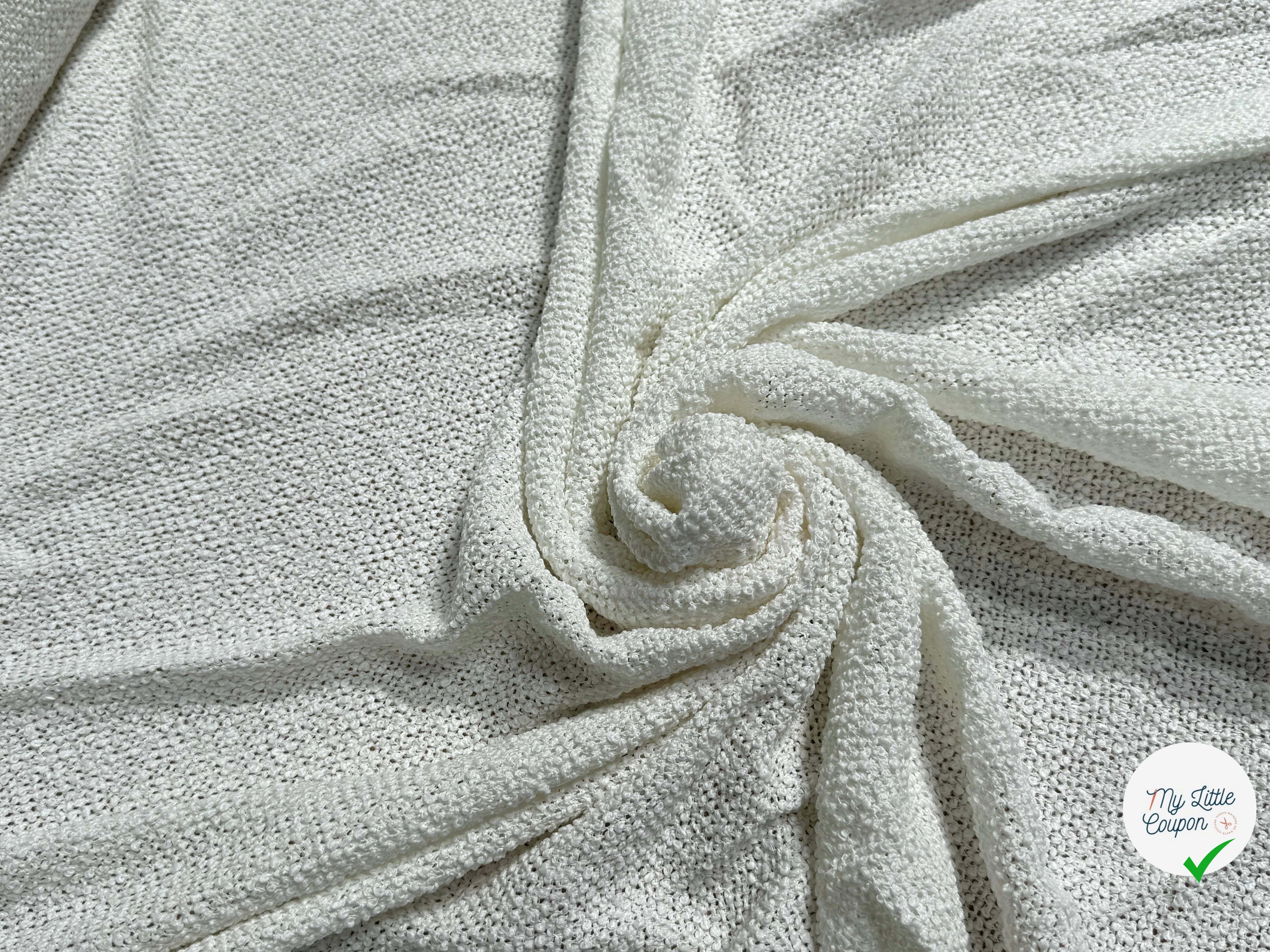 TWEED DE COTON TISSAGE PRESTIGIEUX BLANC 100% COTON - My Little Coupon