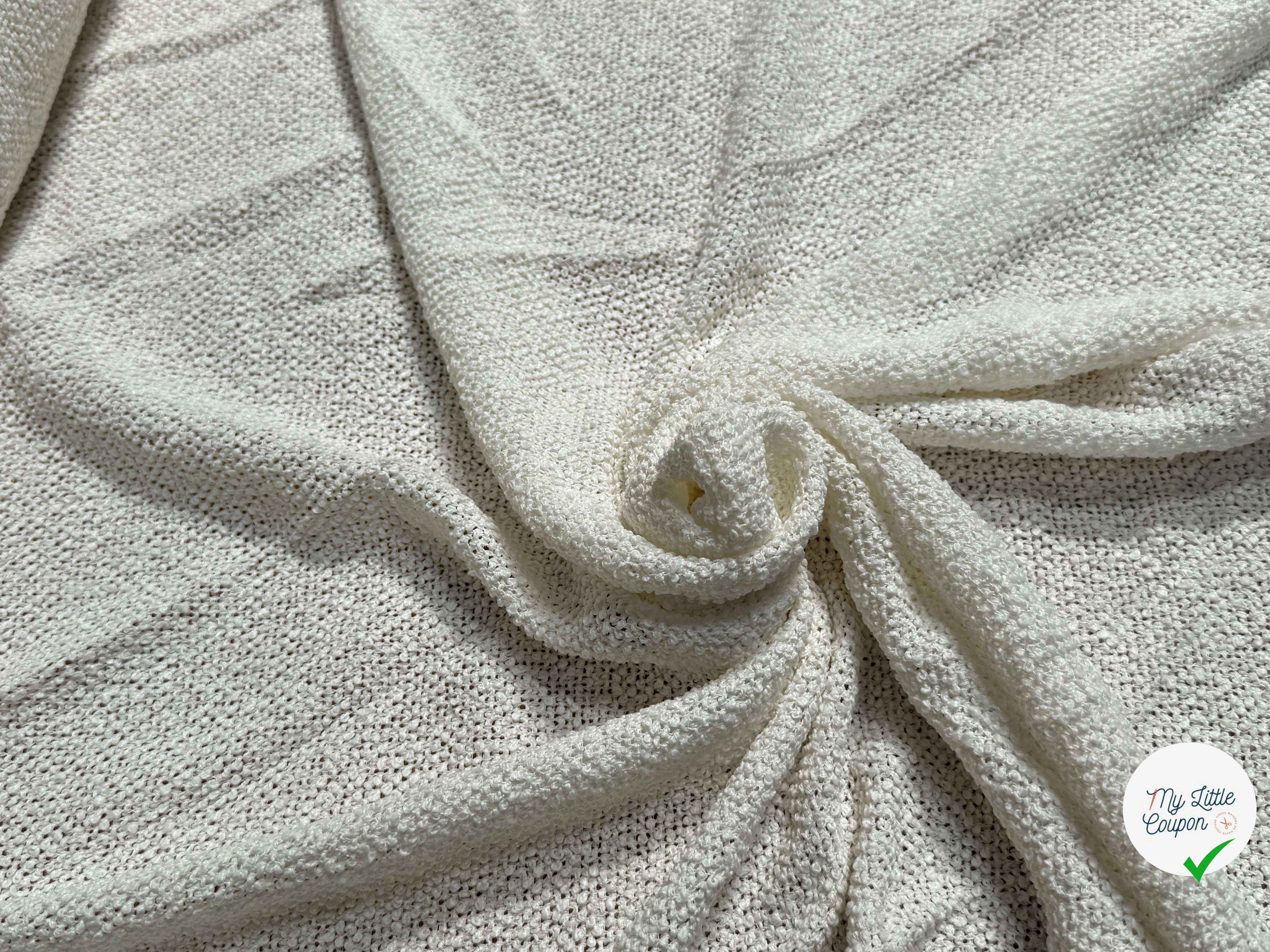 TWEED DE COTON TISSAGE PRESTIGIEUX BLANC 100% COTON - My Little Coupon