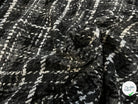 TWEED DE LAINE GRIS À CARREAUX BLANC ET NOIR PRESTIGE FRANCE - My Little Coupon