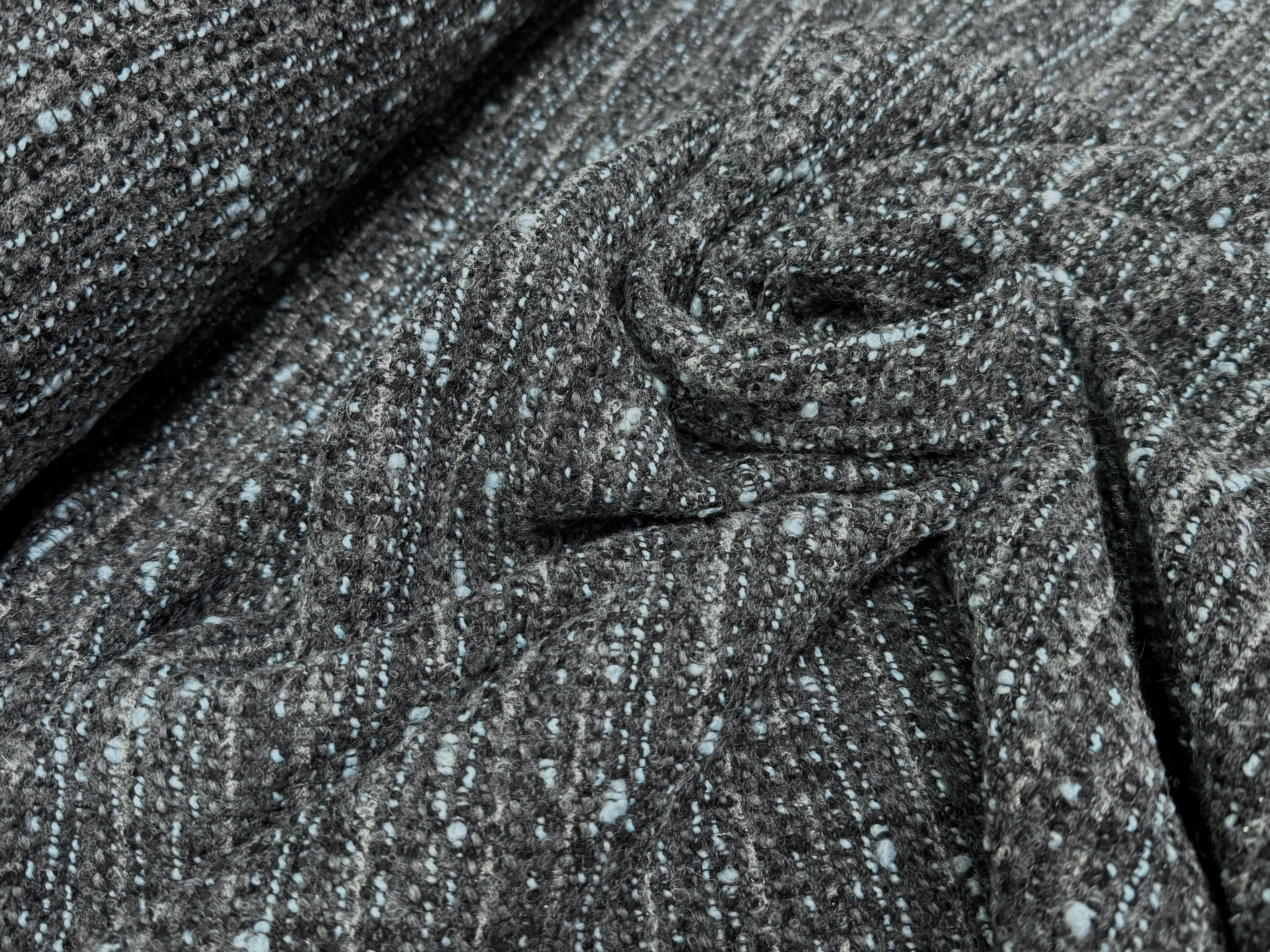TWEED DE LAINE GRIS & BLUE 6% LUREX - My Little Coupon