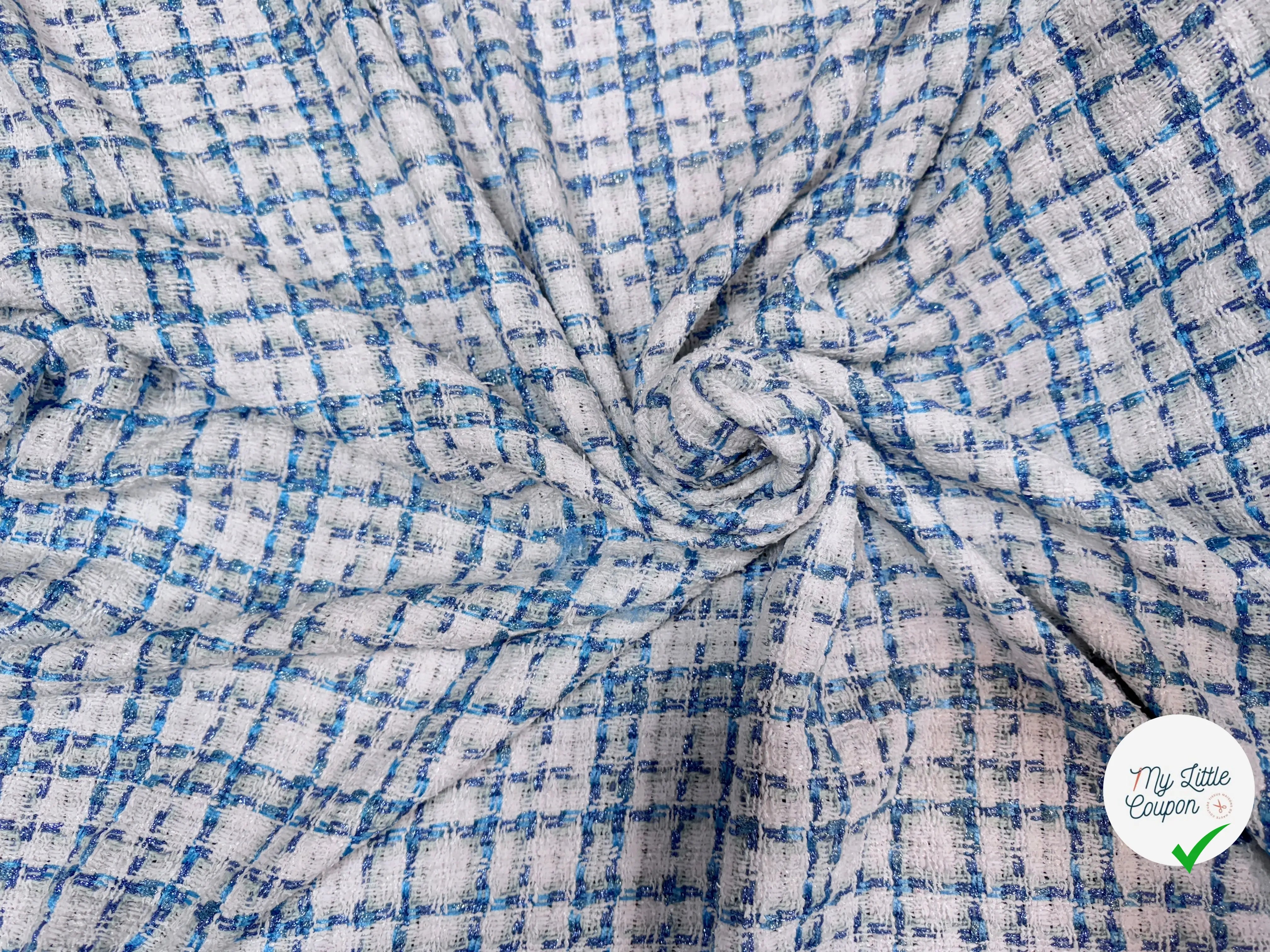 TWEED DE PRESTIGE MADE IN FRANCE OFF WHITE INDIGO - My Little Coupon