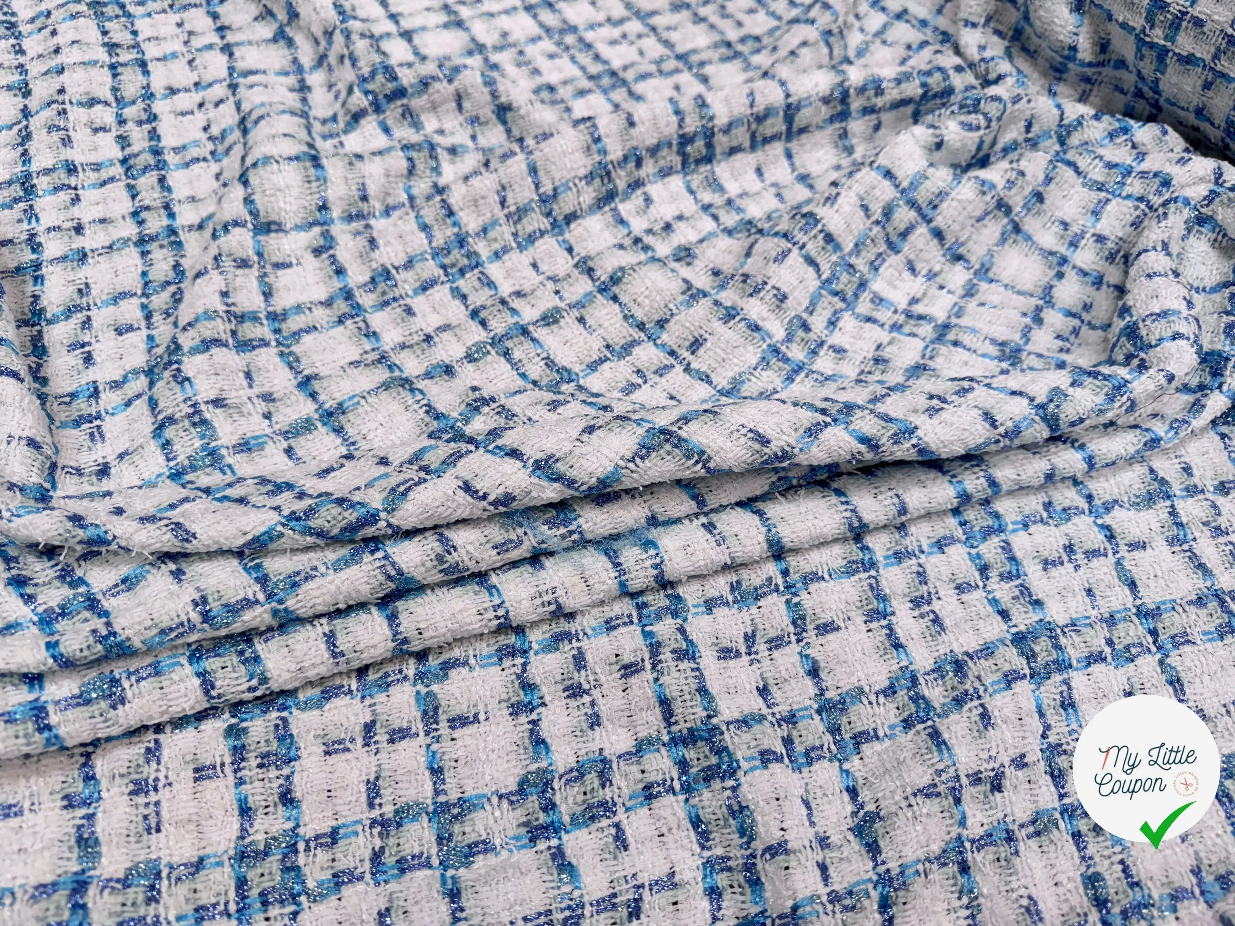 TWEED DE PRESTIGE MADE IN FRANCE OFF WHITE INDIGO - My Little Coupon