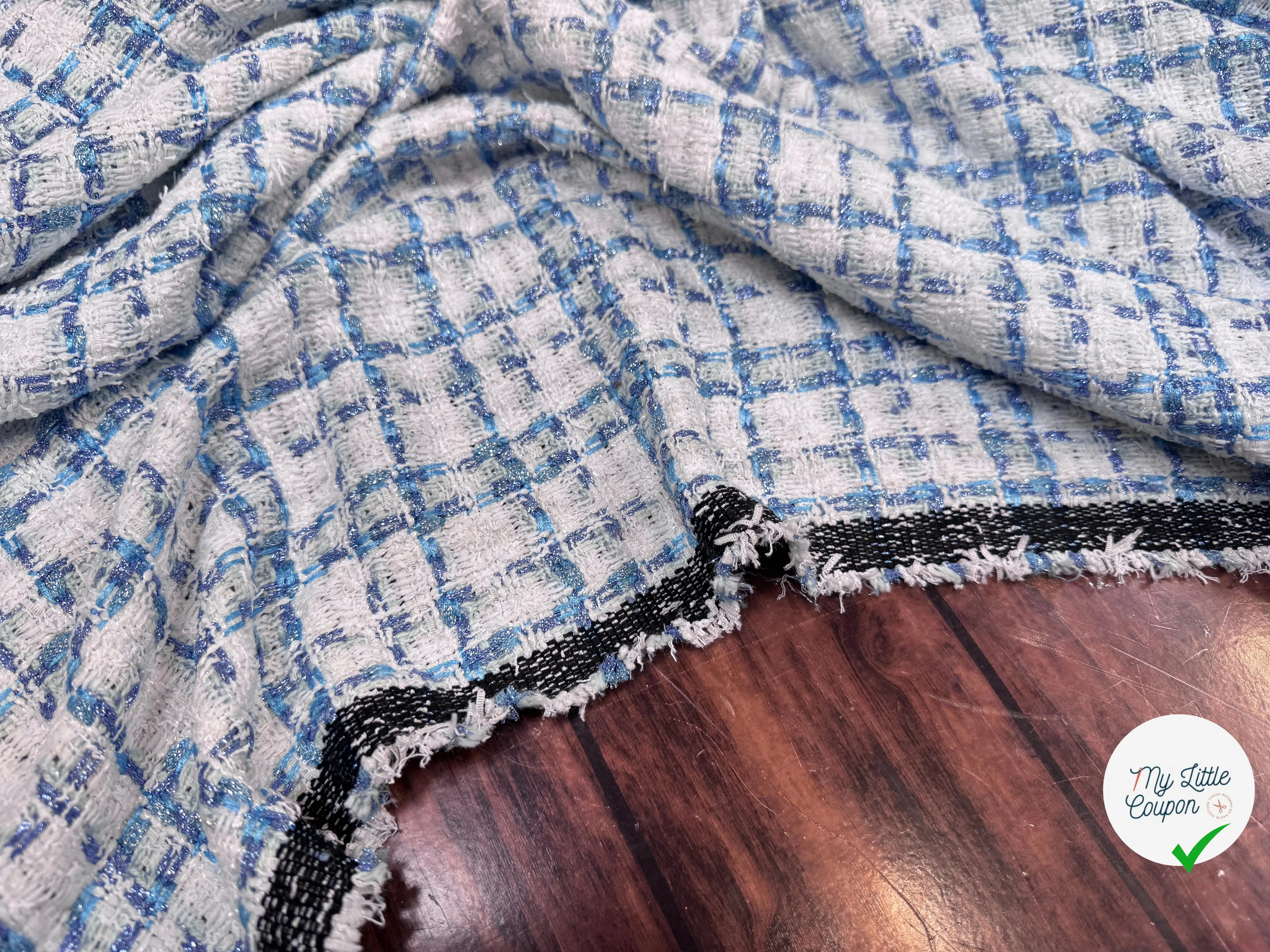 TWEED DE PRESTIGE MADE IN FRANCE OFF WHITE INDIGO - My Little Coupon