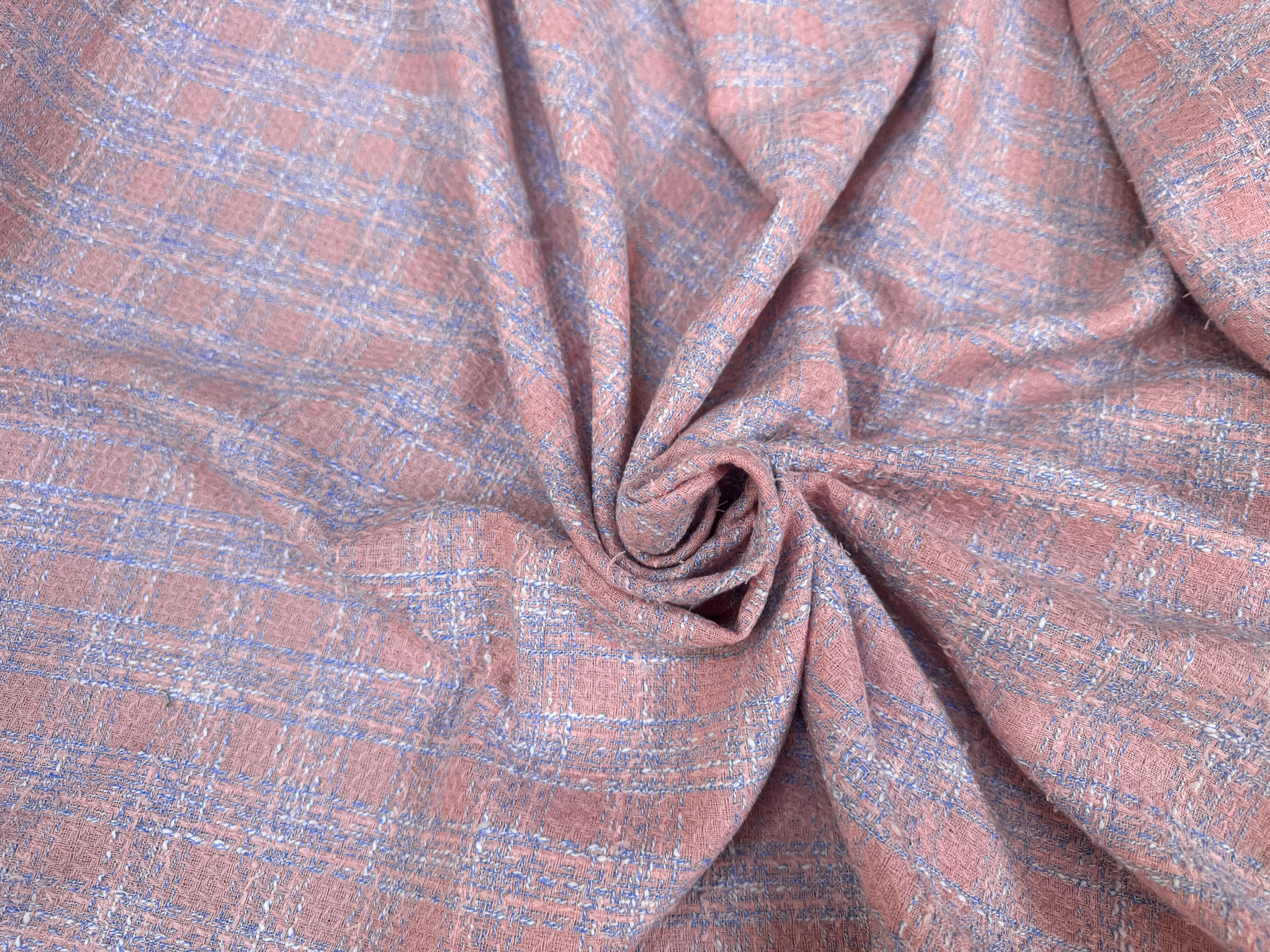 TWEED DE PRINTEMPS ROSE ET BLEU - My Little Coupon