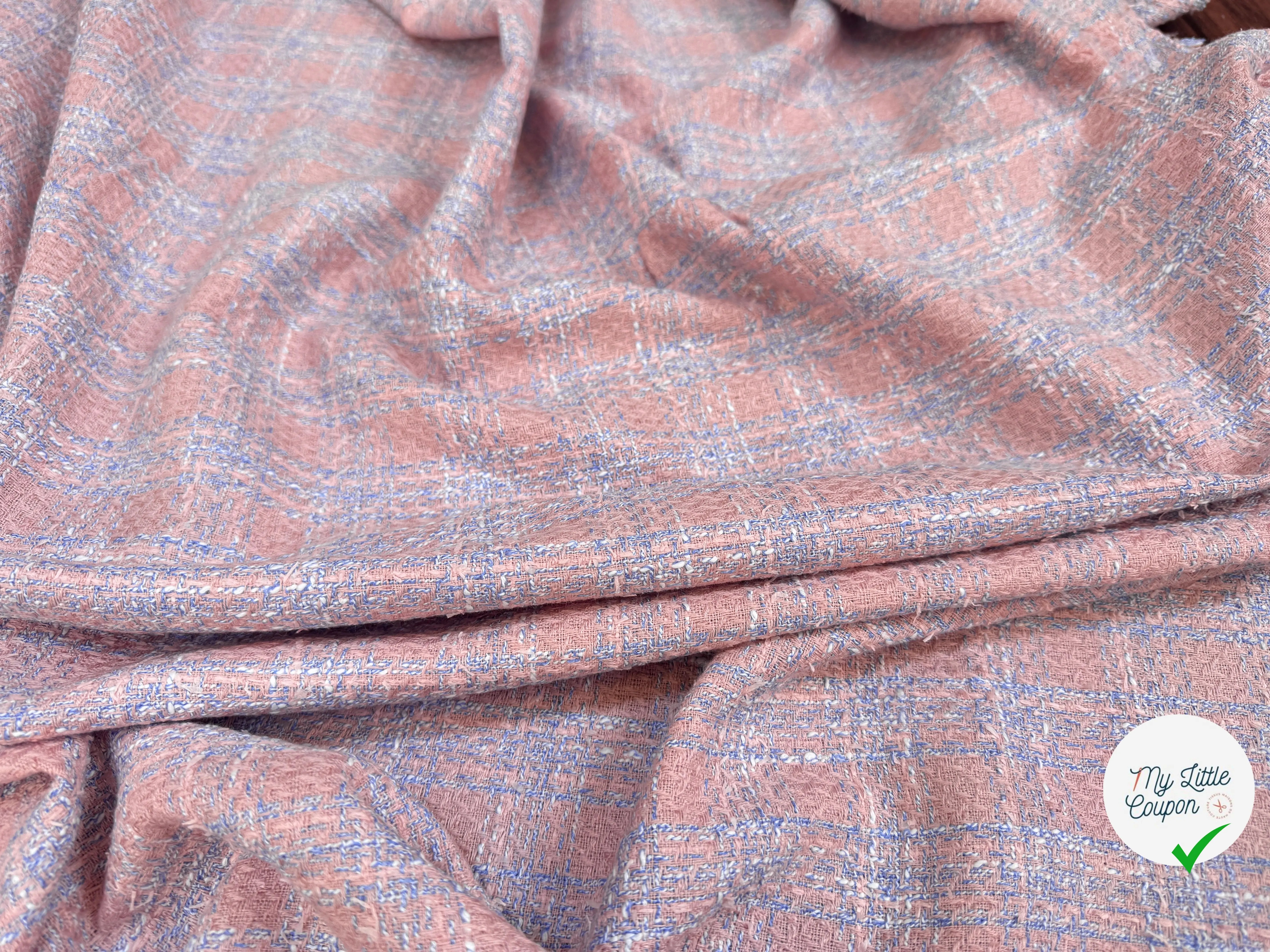 TWEED DE PRINTEMPS ROSE ET BLEU - My Little Coupon