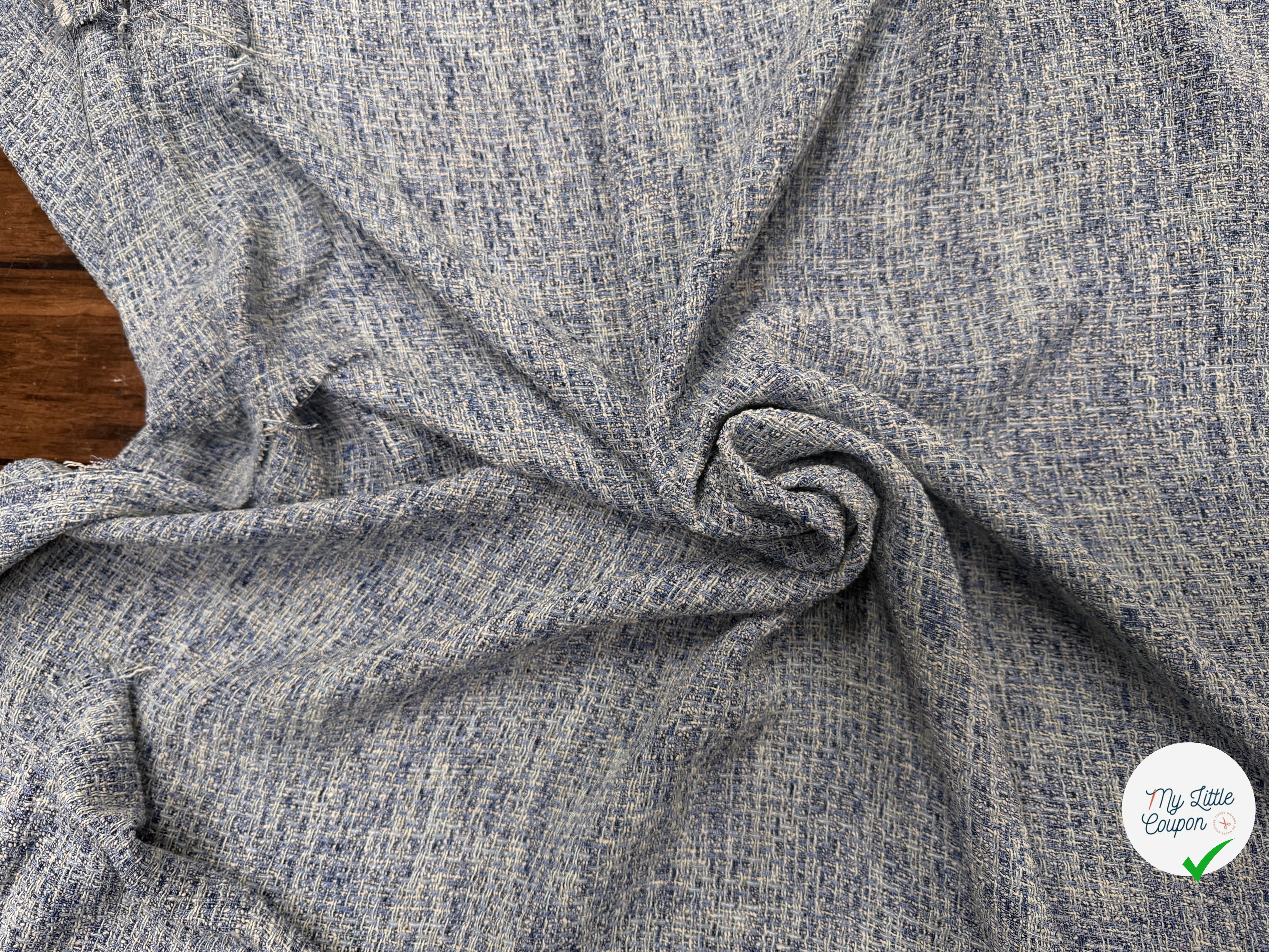 TWEED ÉTÉ COTON VISCOSE BLEU - My Little Coupon