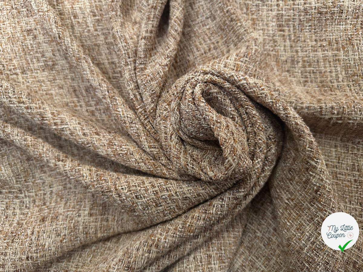 TWEED ÉTÉ COTON VISCOSE MIEL - My Little Coupon