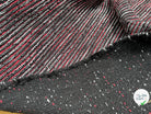 TWEED JACQUARD 36% POLYCOTON 32% COTON ET 18% LAINE NOIR ROUGE - My Little Coupon
