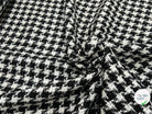 TWEED POLYCOTON ET VISCOSE PIED DE COQ BLANC NOIR 6% LUREX - My Little Coupon