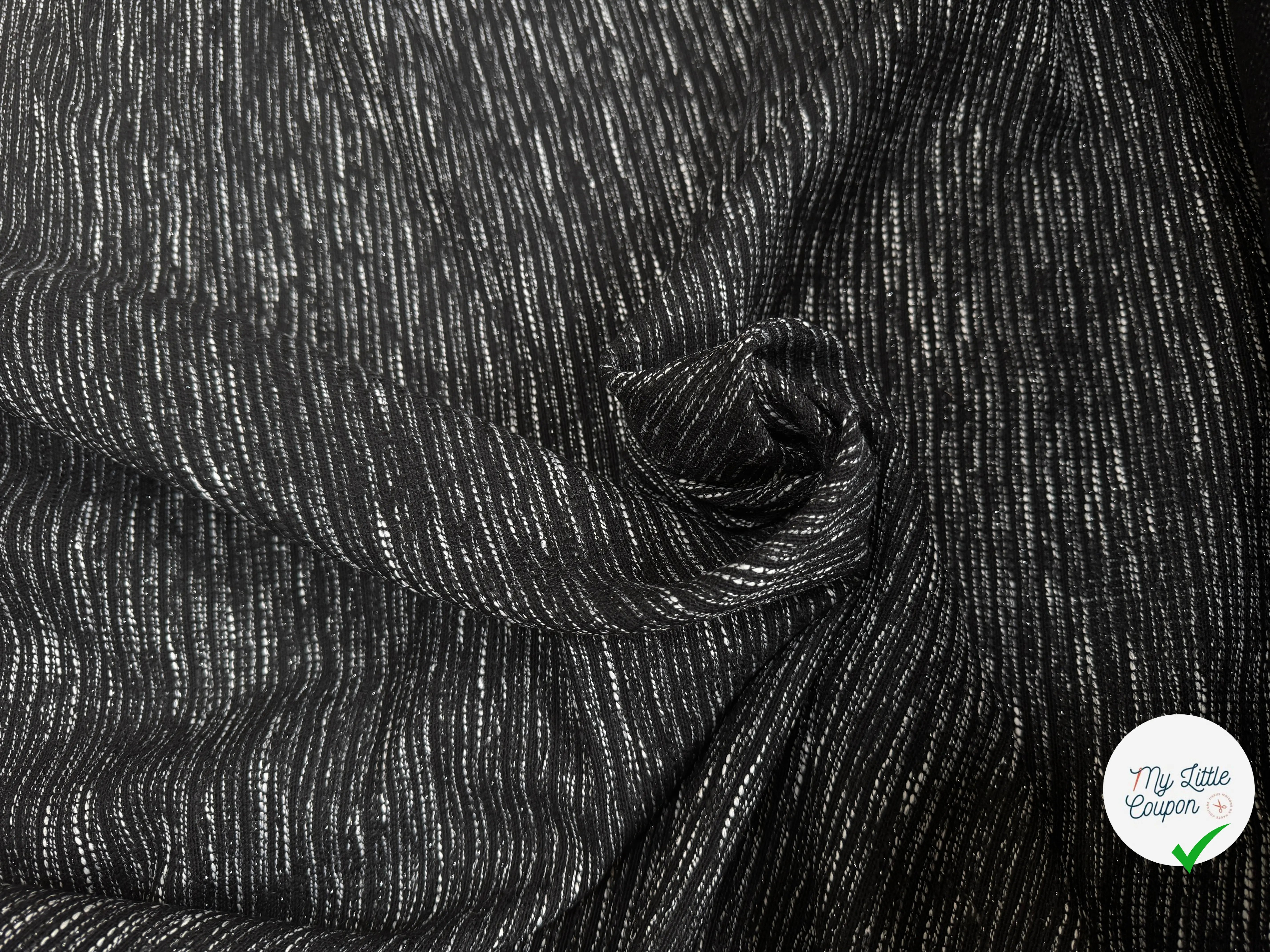 TWEED POLYESTER NOIR ET BLANC - My Little Coupon