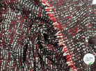 TWEED POLYESTER NOIR ROUGE ET BLANC MLC INTERN