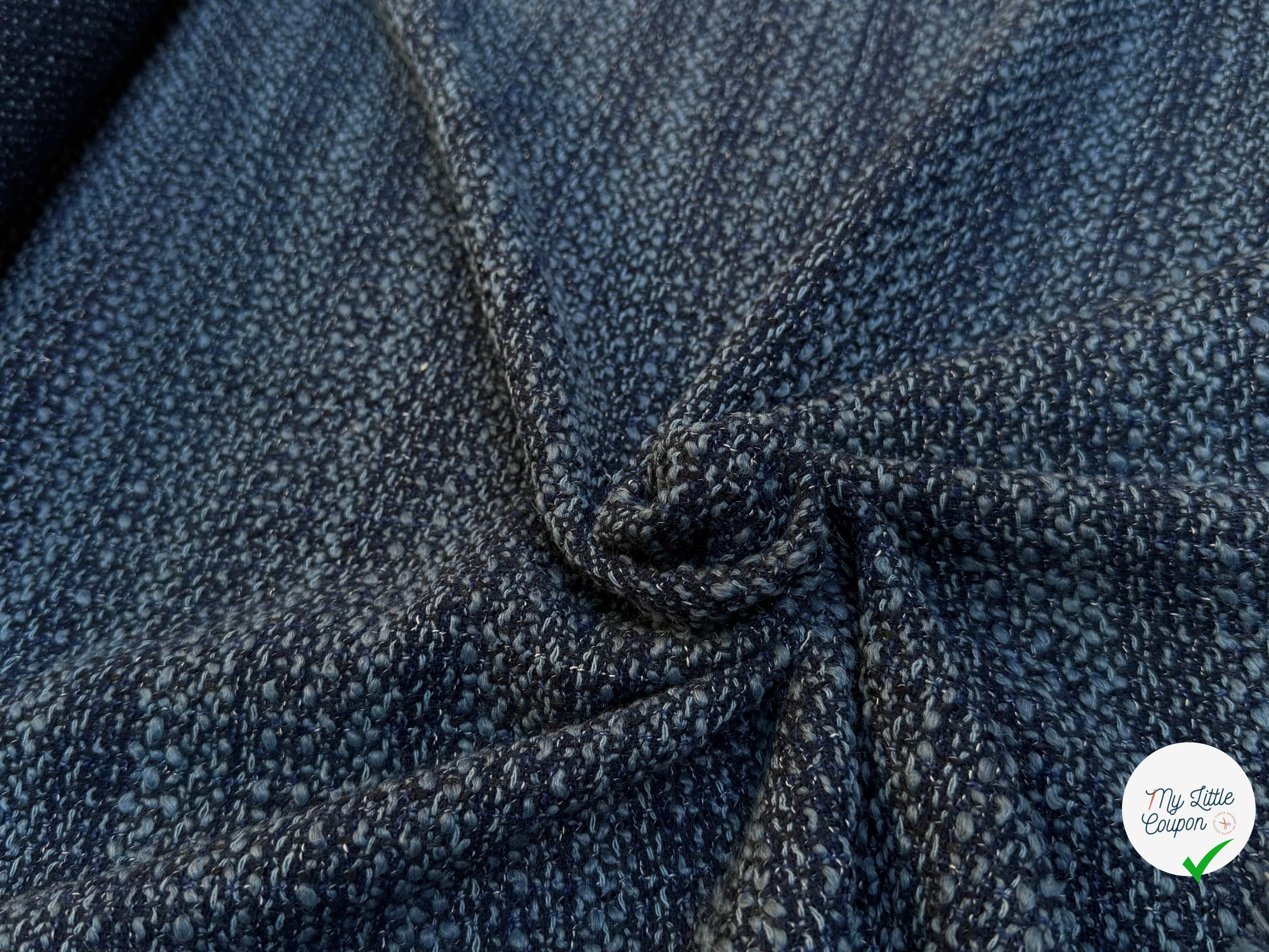 TWEED POLYLAINE CHINÉ BLEU CHIC - My Little Coupon
