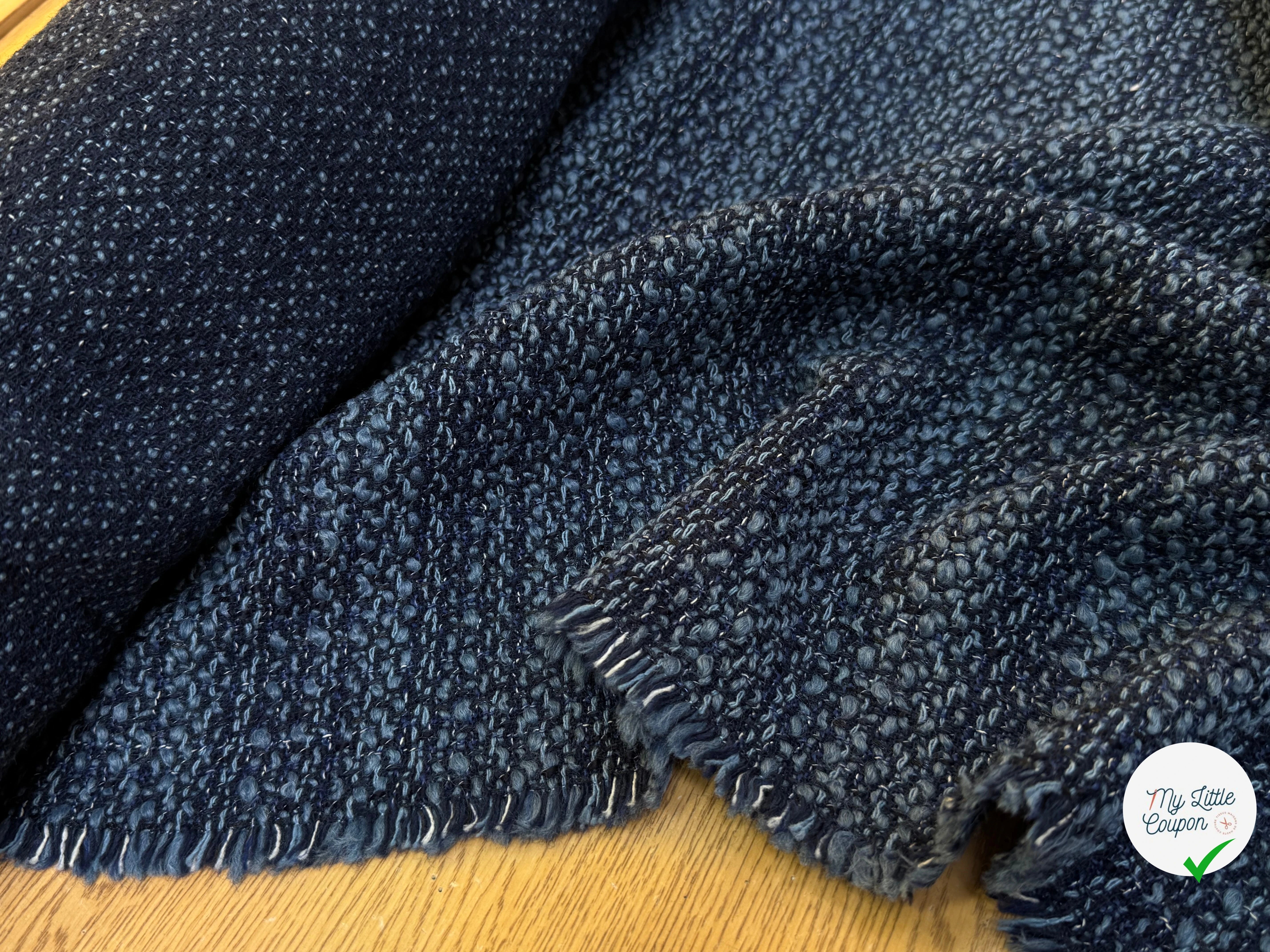 TWEED POLYLAINE CHINÉ BLEU CHIC - My Little Coupon