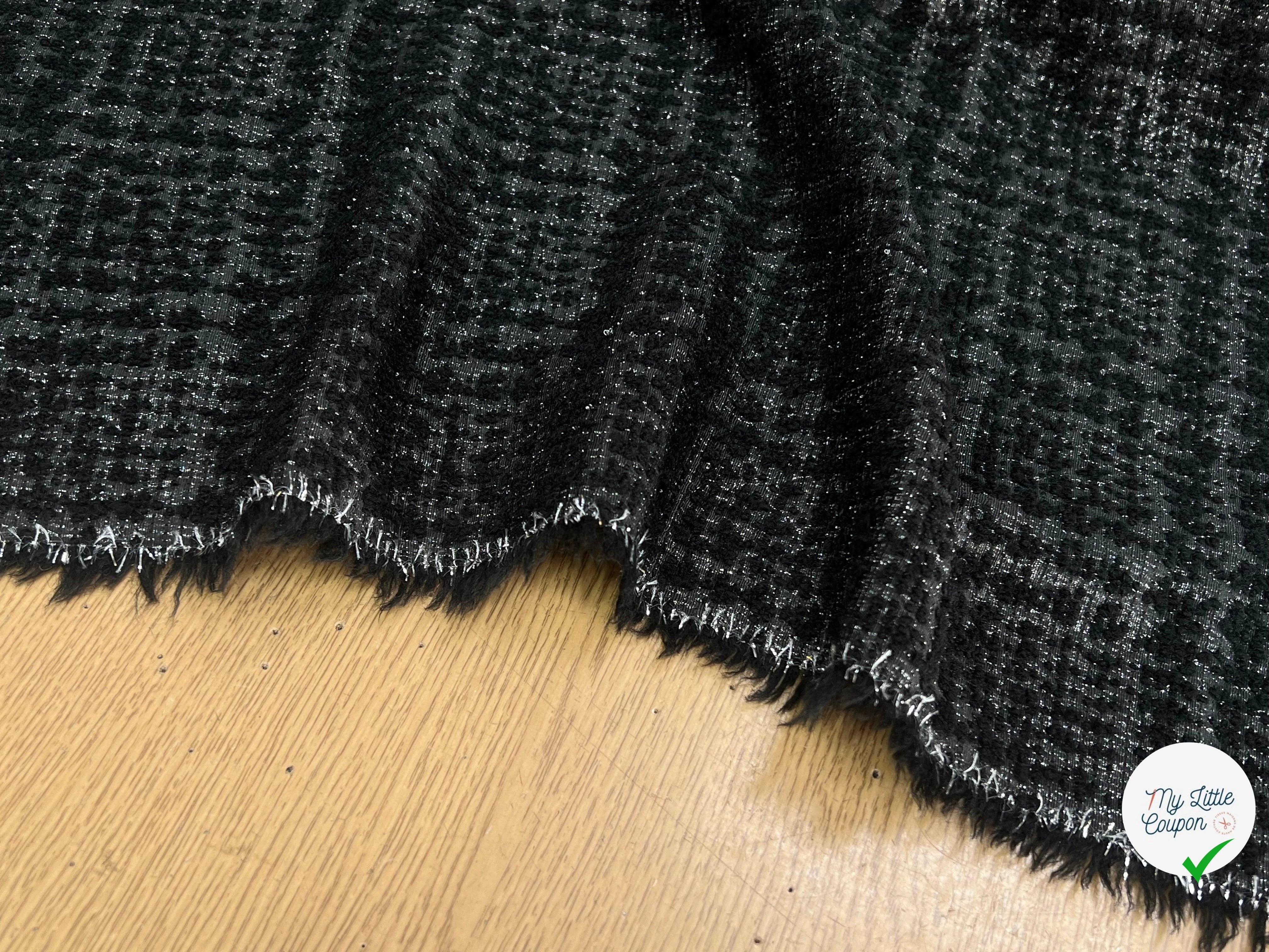 TWEED POLYLAINE ET LUREX NOIR ARGENTÉ - My Little Coupon