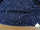 TWEED POLYLAINE PRESTIGE STRETCH BLEU MARINE - My Little Coupon
